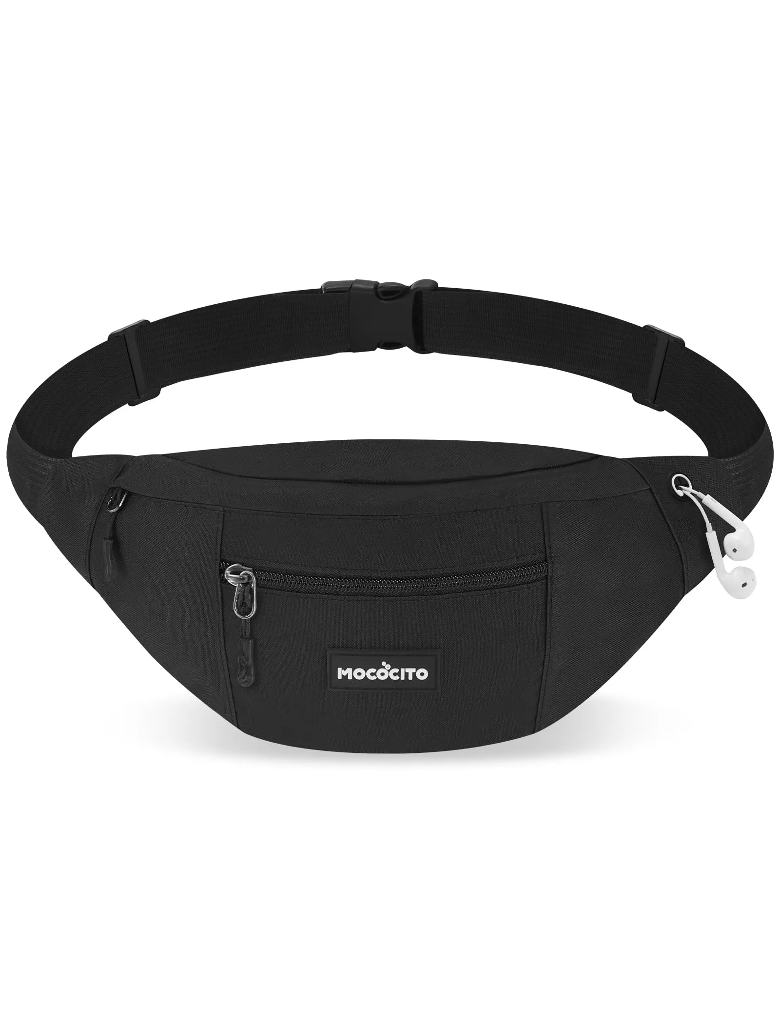MOCOCITO Marsupio Uomo Sportivo, 2.1L Marsupio Corsa con 4 Tasche Zip Porta Cellulare,Cintura Regolabile a 120cm per Running Ciclismo Escursionismo Borsello Fanny Pack Jogging Viaggi Concerti Lavoro - immagine 1