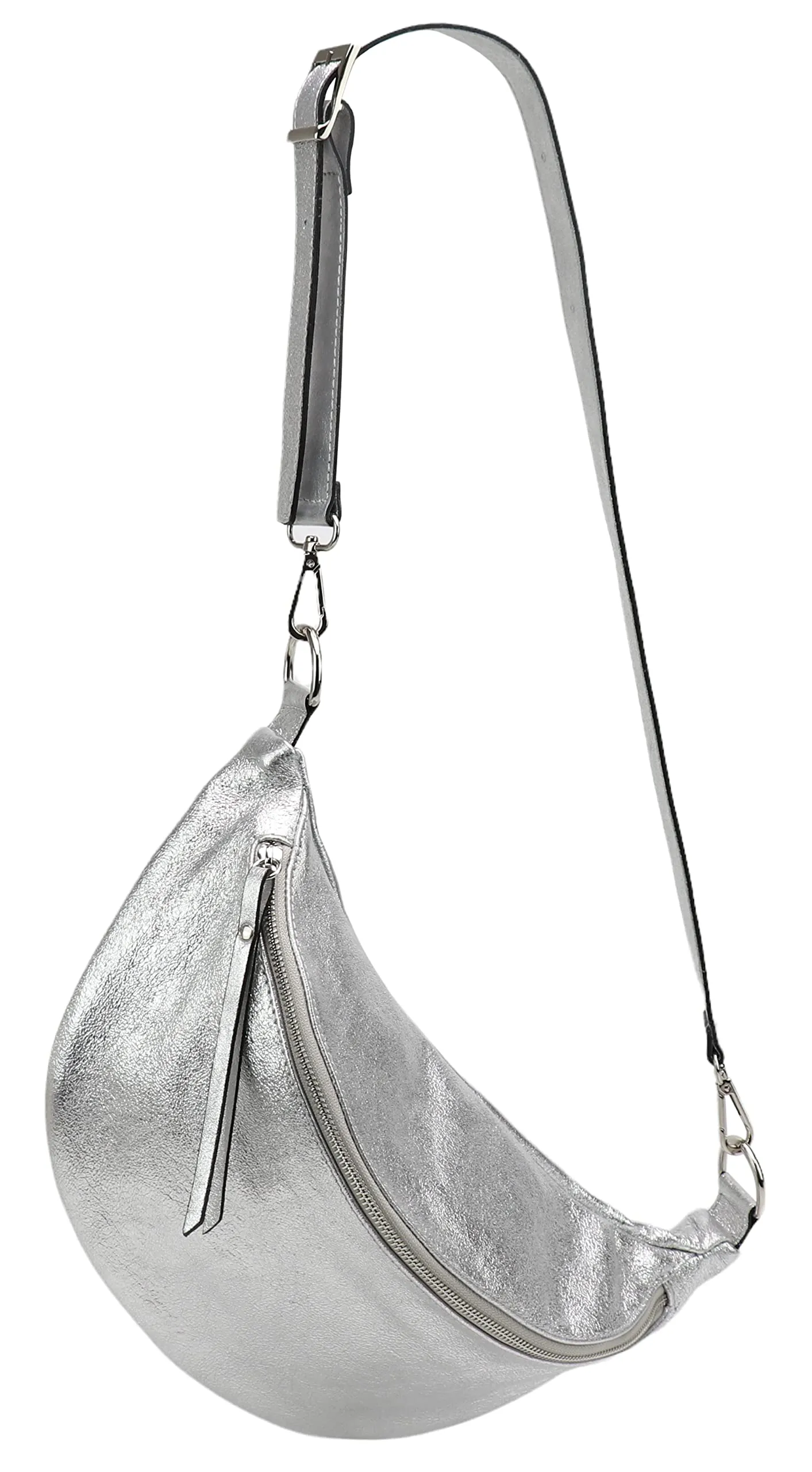 SH Leder vera pelle borsa da petto da donna unisex per festival viaggi taglia media marsupio crossbody bag con cinghia a spalla regolabile e intercambiabile borsa in pelle da donna 37x21cm Greta G747 - immagine 1