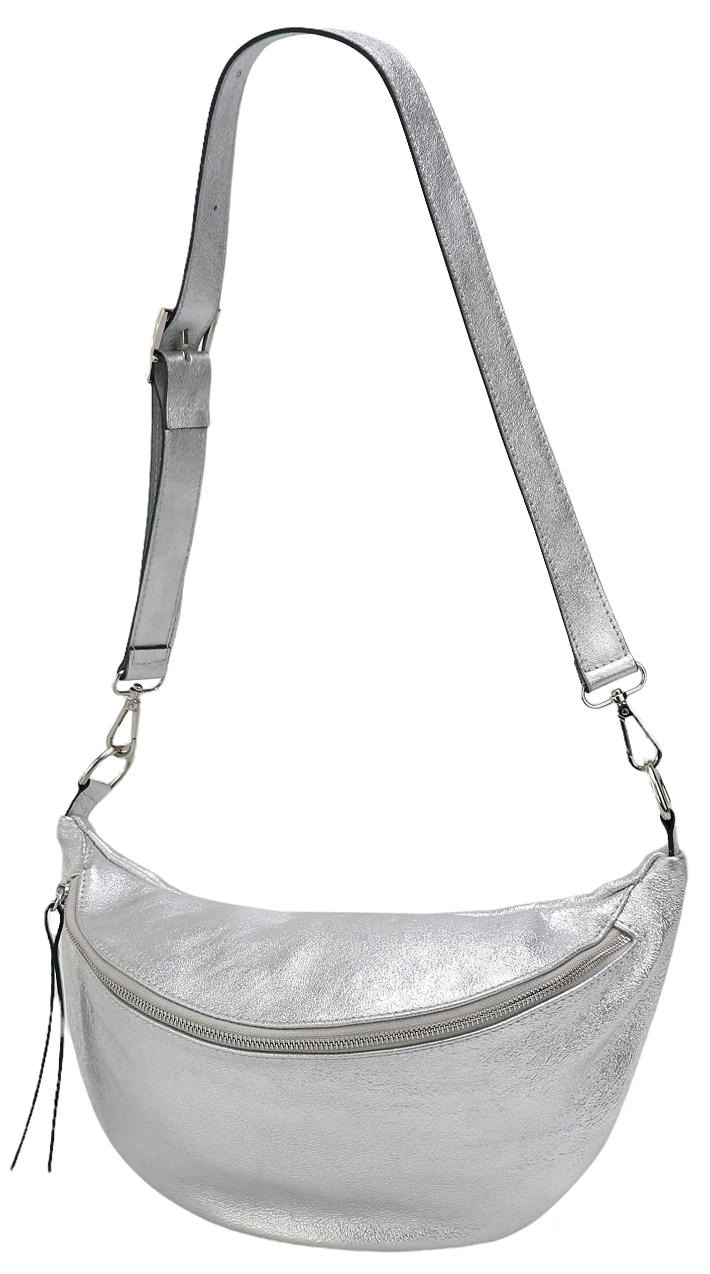 SH Leder vera pelle borsa da petto da donna unisex per festival viaggi taglia media marsupio crossbody bag con cinghia a spalla regolabile e intercambiabile borsa in pelle da donna 37x21cm Greta G747 - immagine 4