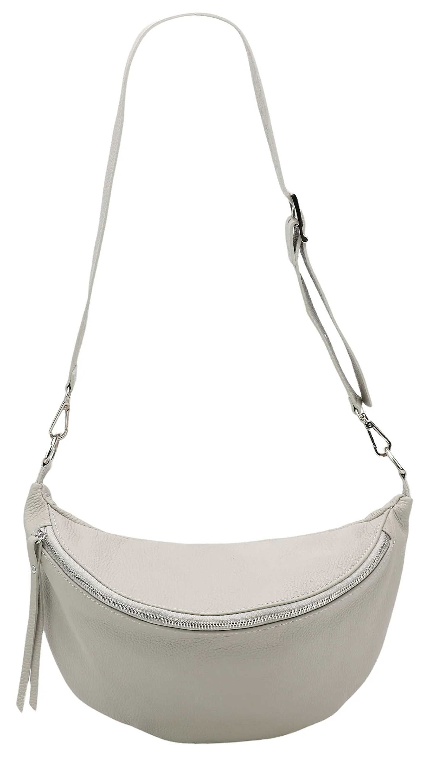 SH Leder Greta G747 - Borsa da petto unisex in vera pelle, per festival, viaggi, taglia media, borsa a tracolla, tracolla regolabile, da donna, 37 x 21 cm, grigio, Gross - immagine 3