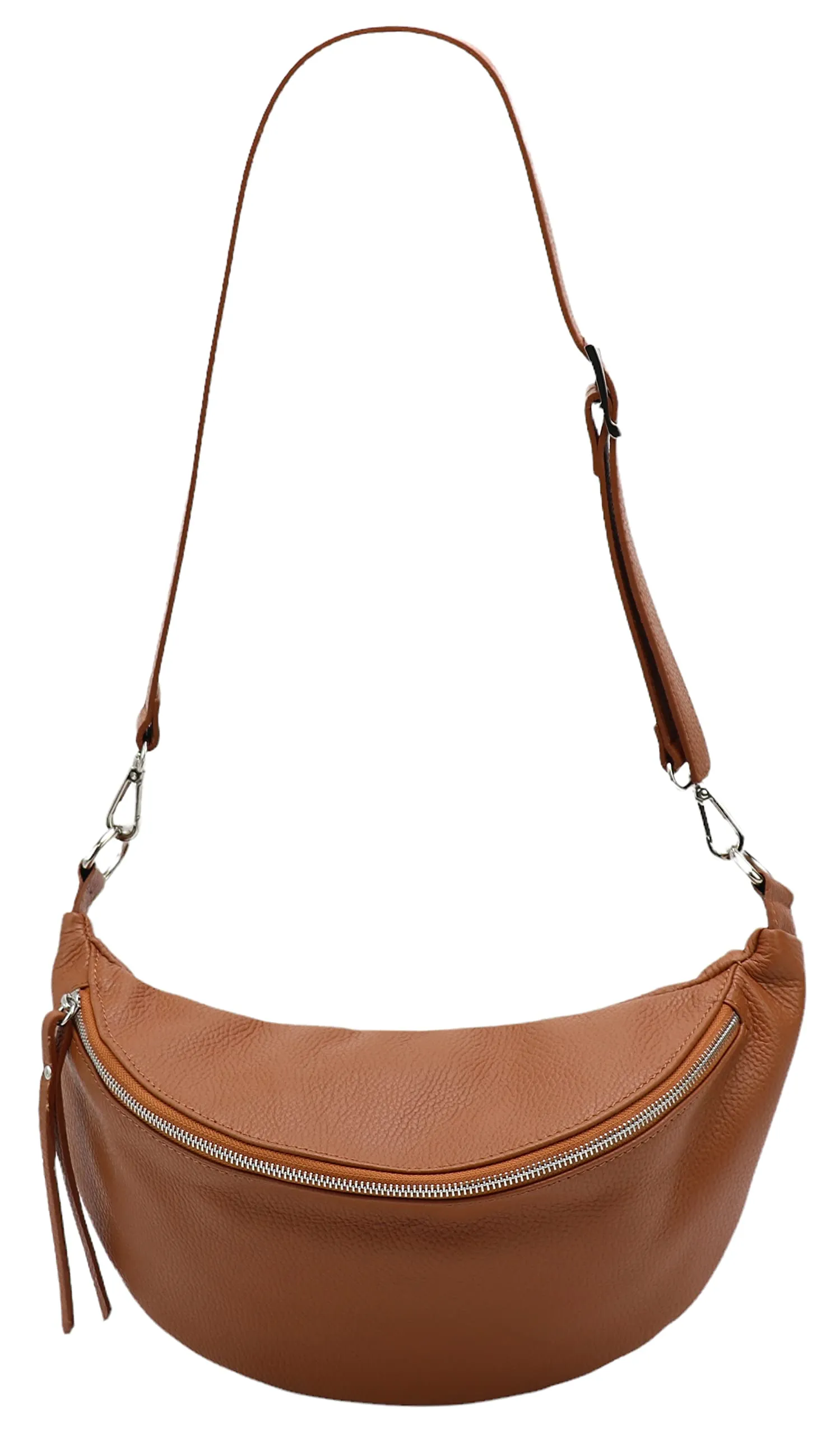 SH Leder - Borsa da donna in vera pelle a tracolla, unisex, per festival e viaggi, taglia media, 37 x 21 cm, con tracolla regolabile e intercambiabile, Greta G747, grossolano, Tracolla - immagine 3