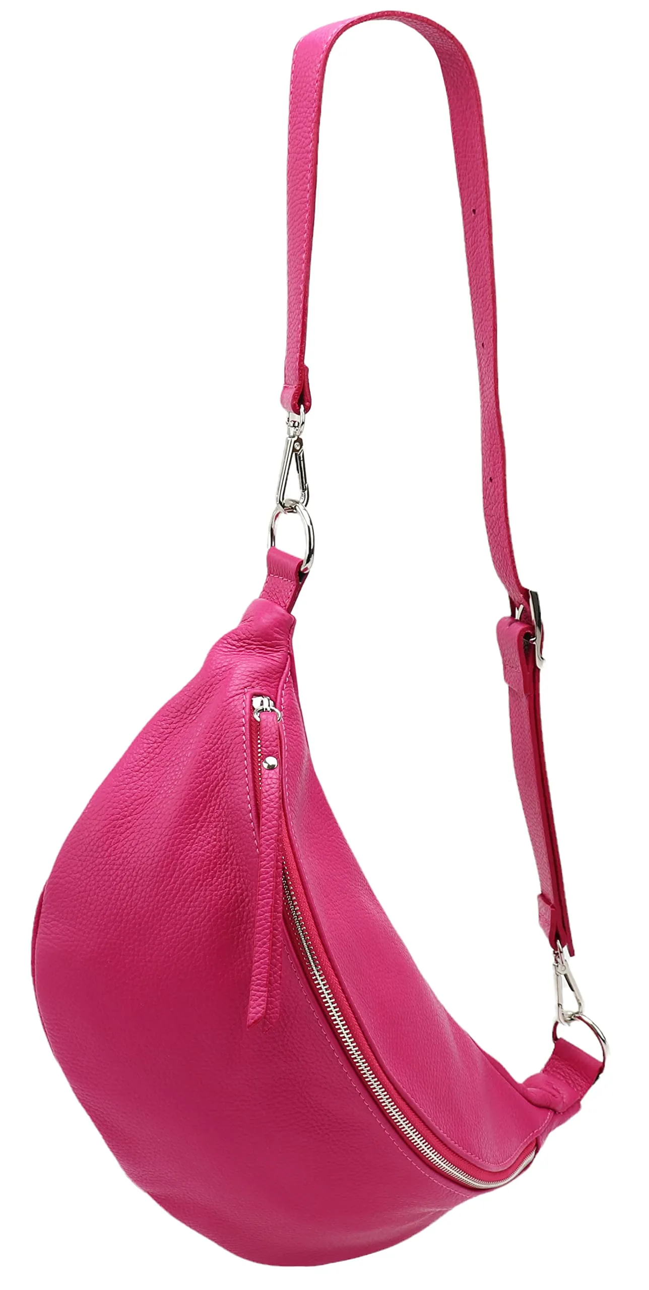 SH Leder vera pelle borsa da petto da donna unisex per festival viaggi taglia media marsupio crossbody bag con cinghia a spalla regolabile e intercambiabile borsa in pelle da donna 37x21cm Greta G747 - immagine 1