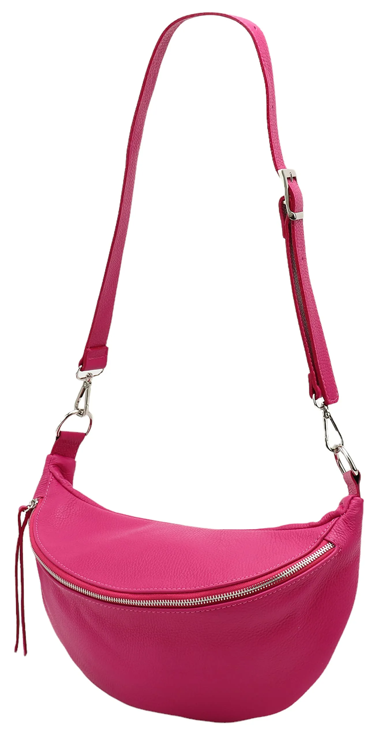 SH Leder vera pelle borsa da petto da donna unisex per festival viaggi taglia media marsupio crossbody bag con cinghia a spalla regolabile e intercambiabile borsa in pelle da donna 37x21cm Greta G747 - immagine 4