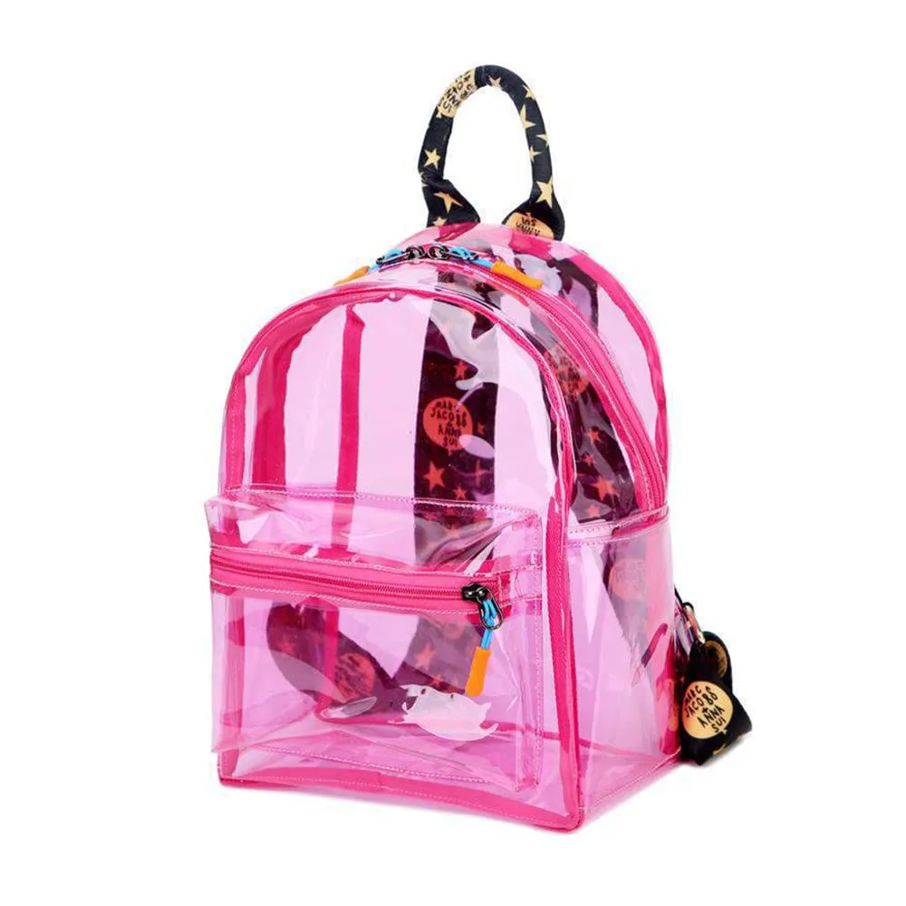 TINYAT Zaino olografico multicolore trasparente zaino super morbido in pvc per ragazze per la spesa shopping unisex, T9051 (9061/pink) - immagine 1