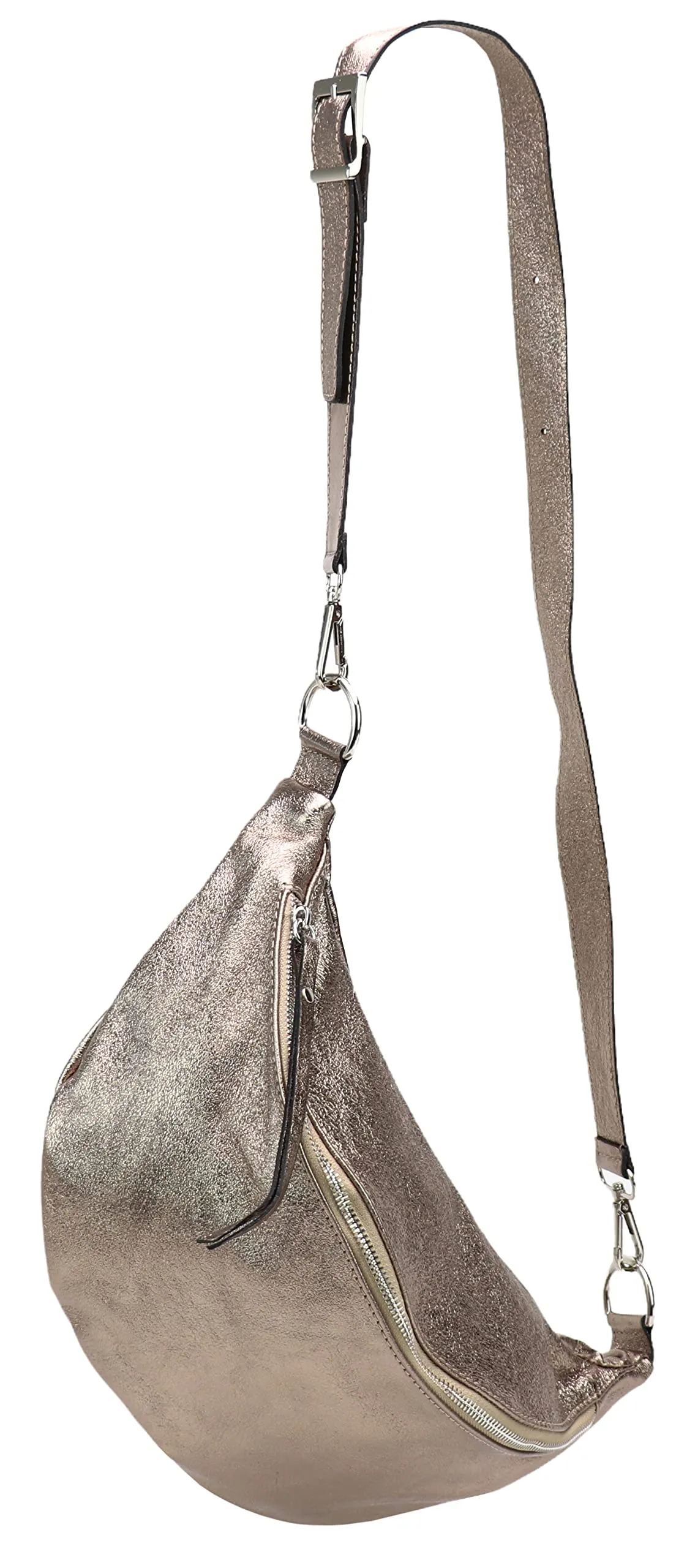 SH Leder vera pelle borsa da petto da donna unisex per festival viaggi taglia media marsupio crossbody bag con cinghia a spalla regolabile e intercambiabile borsa in pelle da donna 37x21cm Greta G747 - immagine 1
