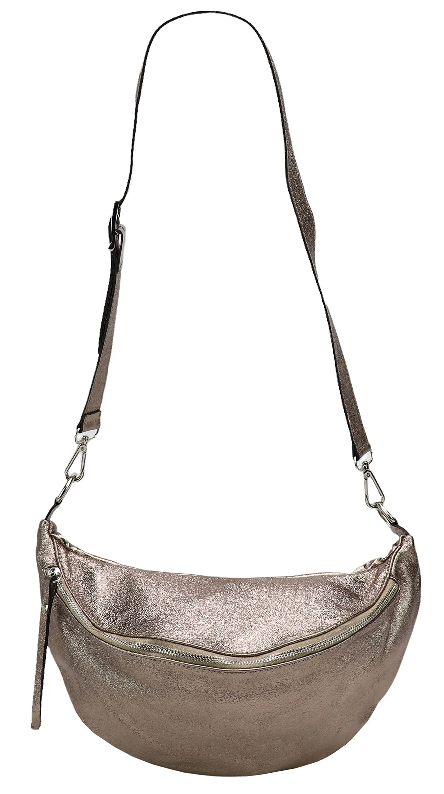 SH Leder vera pelle borsa da petto da donna unisex per festival viaggi taglia media marsupio crossbody bag con cinghia a spalla regolabile e intercambiabile borsa in pelle da donna 37x21cm Greta G747 - immagine 3