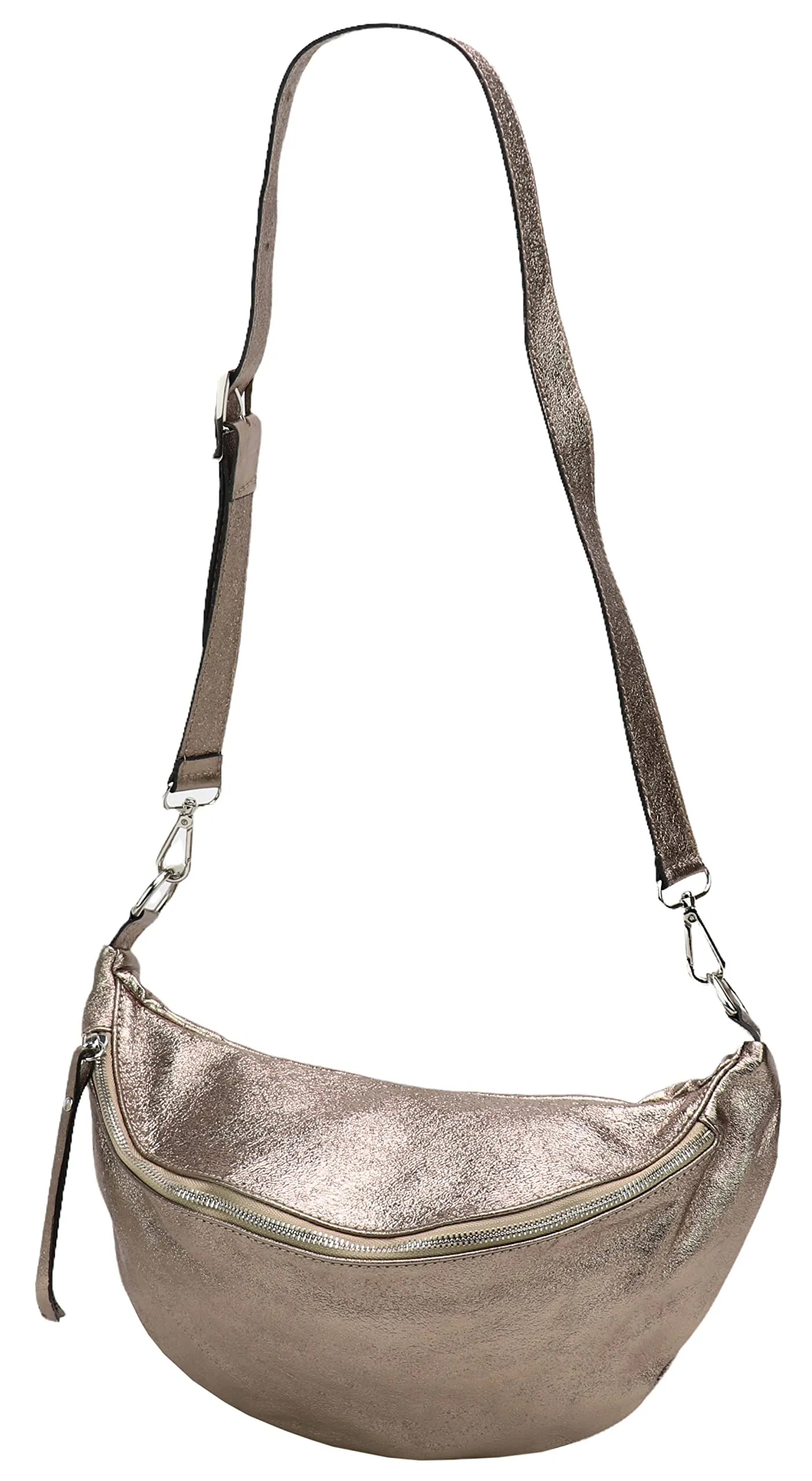 SH Leder vera pelle borsa da petto da donna unisex per festival viaggi taglia media marsupio crossbody bag con cinghia a spalla regolabile e intercambiabile borsa in pelle da donna 37x21cm Greta G747 - immagine 4