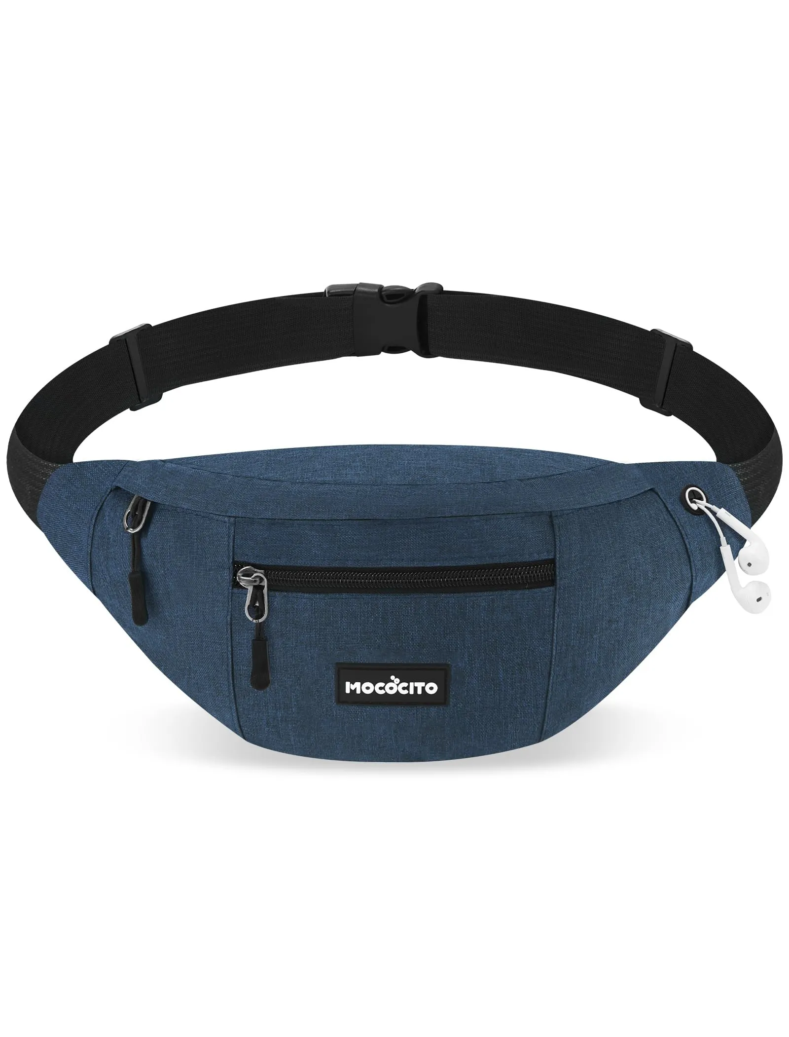 MOCOCITO Marsupio Uomo Sportivo, 2.1L Marsupio Corsa con 4 Tasche Zip Porta Cellulare,Cintura Regolabile a 120cm per Running Ciclismo Escursionismo Borsello Fanny Pack Jogging Viaggi Concerti Lavoro - immagine 1