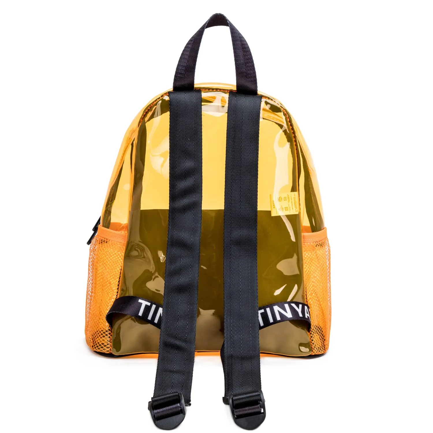 TINYAT Zaino Trasparente Impermeabile da Donna in PVC - Casual e Alla Moda per Shopping e Dating, T9051, Arancione - immagine 9