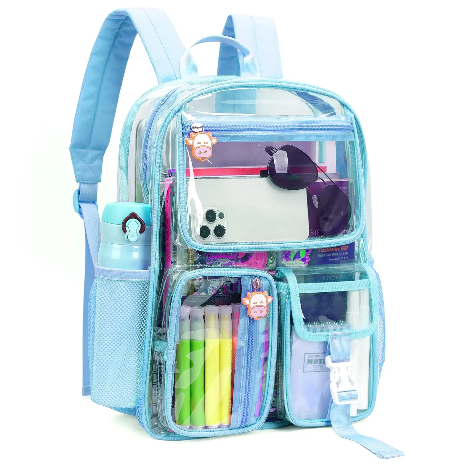 TINYAT Zaino Trasparente Da Donna Impermeabile In PVC Moda Shopping Pacchetto Di Appuntamenti T9051 Blu 29.5x12x40 Cm - immagine 1