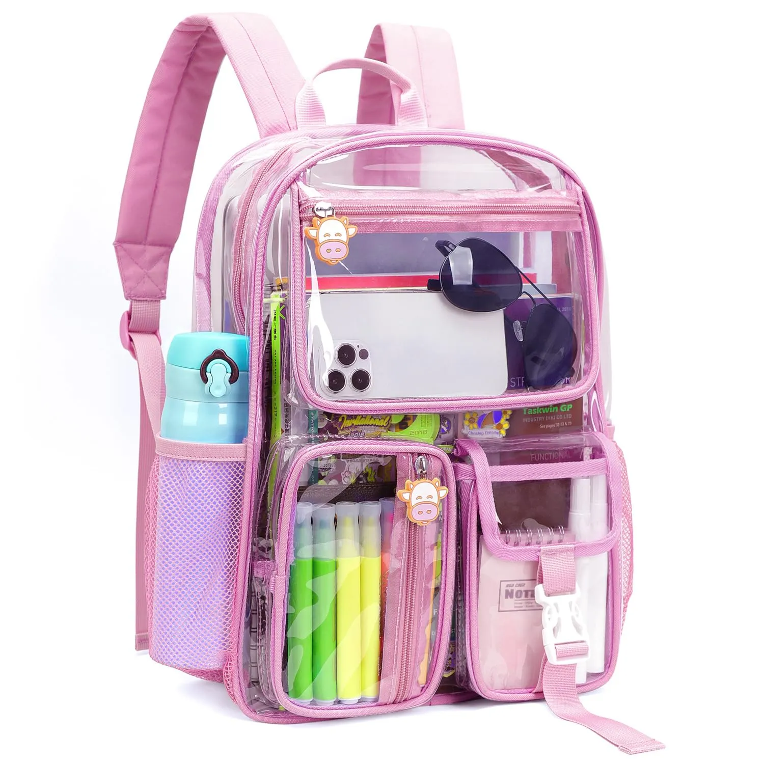 TINYAT Zaino trasparente Zaino da donna trasparente Impermeabile Super PVC Zaino Casual Zaino Moda Donna Shopping Dating Pack, T9051, Rosa/9063, Zaino daypack - immagine 9