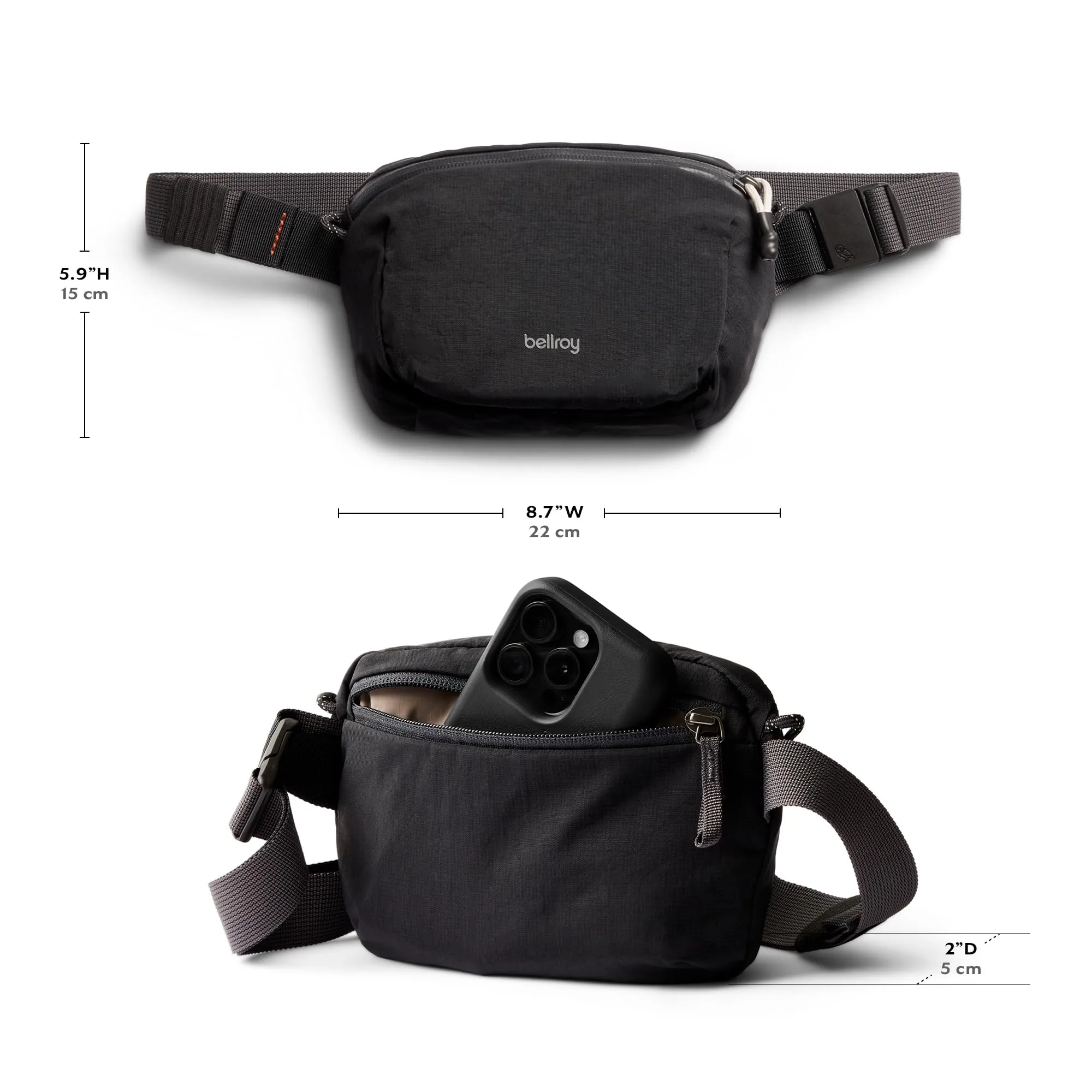 Bellroy Lite Belt Bag, Borsa a tracolla versatile - Black - immagine 7