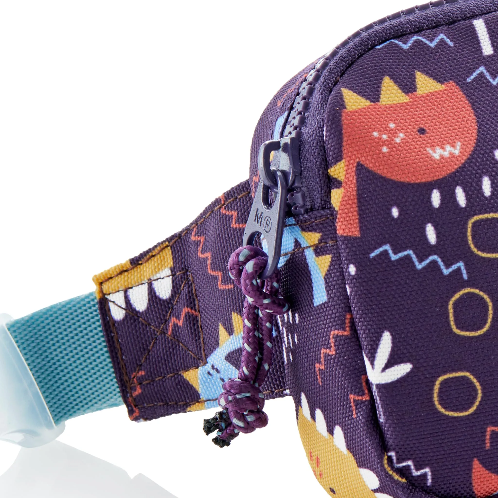 Miquelrius - Marsupio per bambini con uno scomparto, chiusura lampo in plastica resistente, nastro regolabile, chiusura a scatto, marsupio piccolo 150 x 120 x 30 mm, Dinosauro, Viola, 150 x 120 x 30 - immagine 3