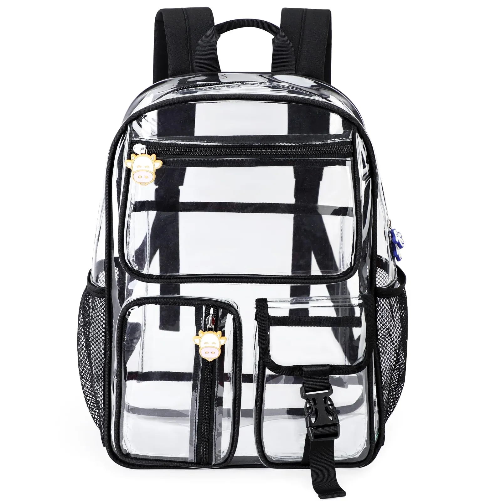 TINYAT Zaino trasparente Borsa trasparente resistente Zaino trasparente grande Approvato per lo stadio per college, concerti, sport - immagine 9