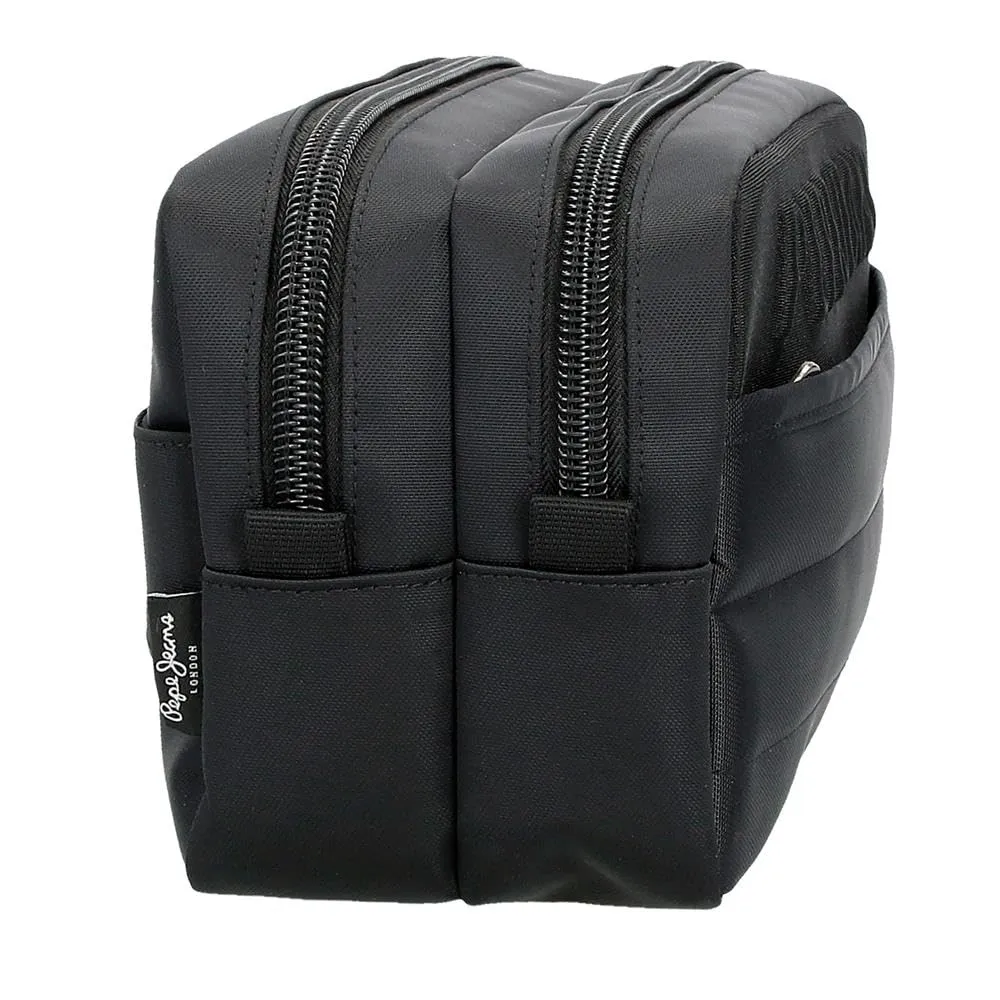 Pepe Jeans Ancor - Beauty case a due scomparti adattabile, nero, 26 x 16 x 12 cm, poliestere 0,38 l by Joumma Bags, Nero, Taglia unica, Beauty case a due scomparti adattabile - immagine 2