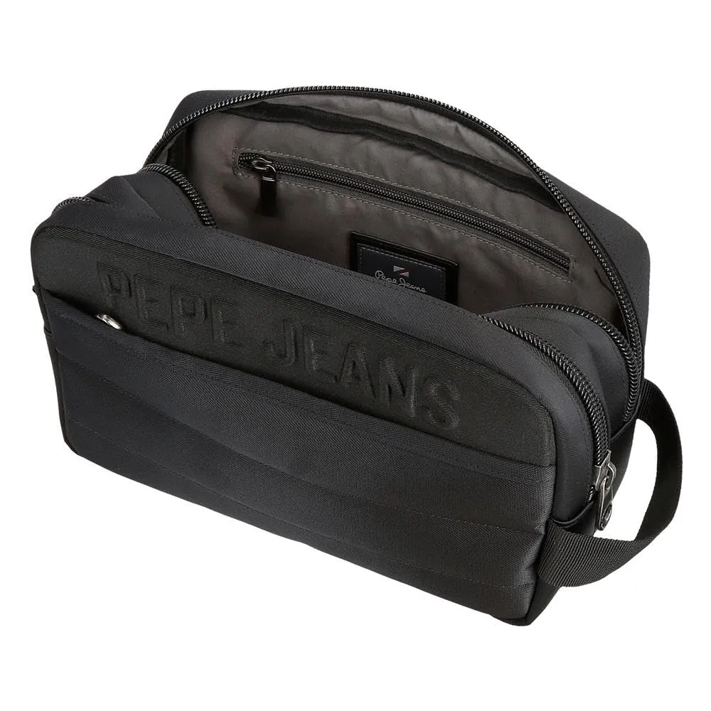 Pepe Jeans Ancor - Beauty case a due scomparti adattabile, nero, 26 x 16 x 12 cm, poliestere 0,38 l by Joumma Bags, Nero, Taglia unica, Beauty case a due scomparti adattabile - immagine 4