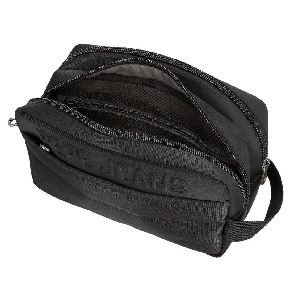 Pepe Jeans Ancor - Beauty case a due scomparti adattabile, nero, 26 x 16 x 12 cm, poliestere 0,38 l by Joumma Bags, Nero, Taglia unica, Beauty case a due scomparti adattabile - immagine 5