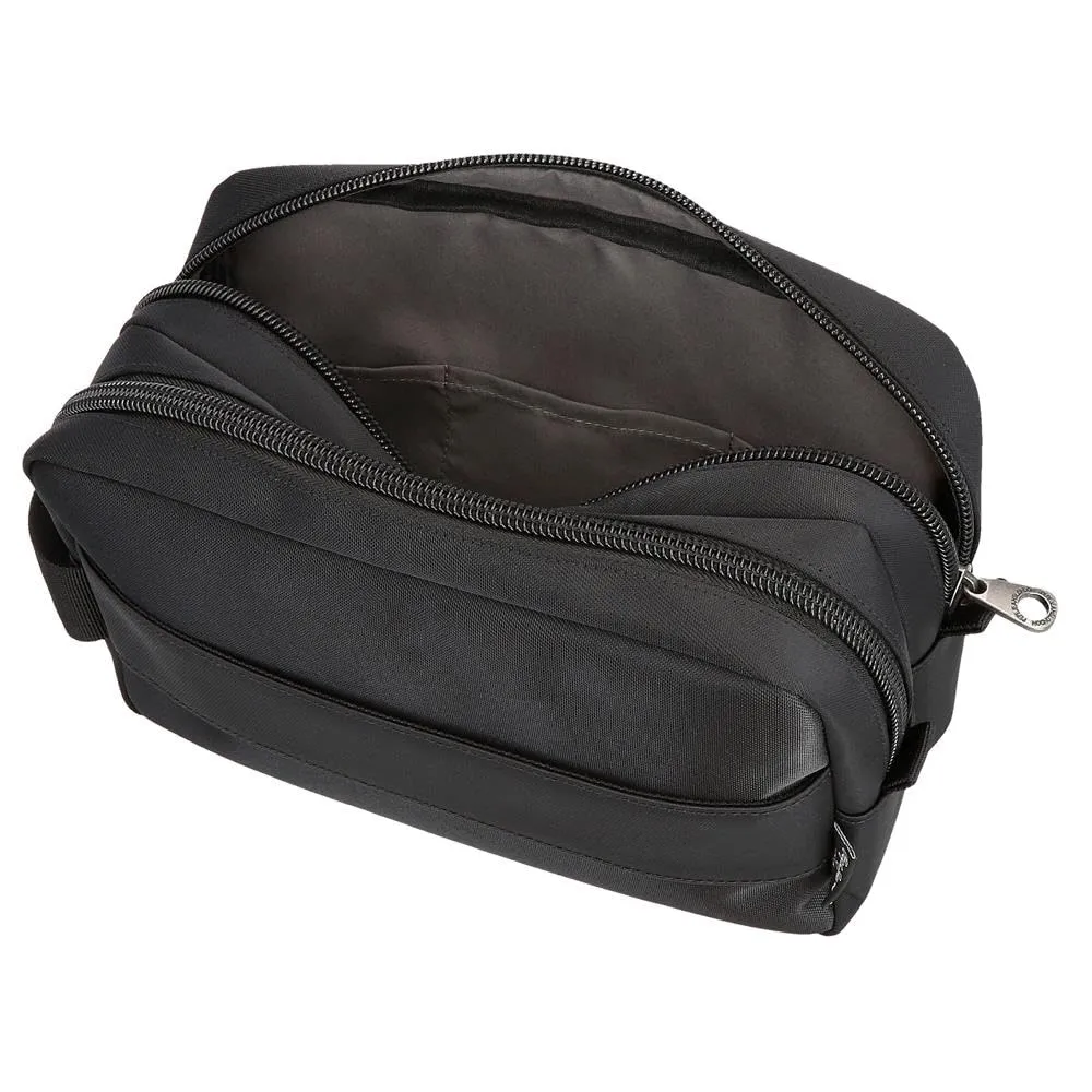 Pepe Jeans Ancor - Beauty case a due scomparti adattabile, nero, 26 x 16 x 12 cm, poliestere 0,38 l by Joumma Bags, Nero, Taglia unica, Beauty case a due scomparti adattabile - immagine 6