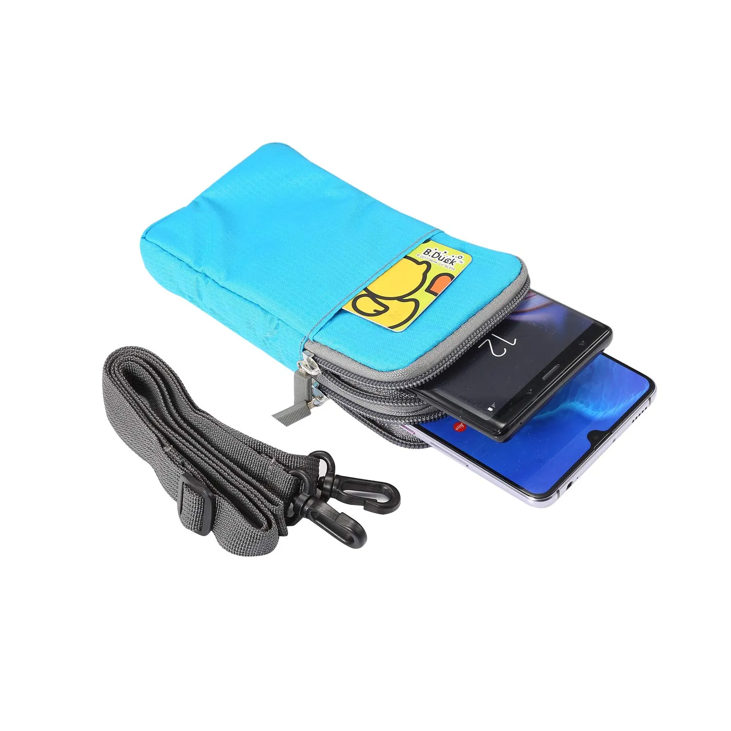 Borsa a Tracolla per Cellulare Uomo, Borsa Clip da Cintura per Telefono, Piccola Borsello Porta Cellulare Waist Belt Bag Portafoglio Campeggio Borsa da Cintura Pochette con Passante per Cintura - immagine 3