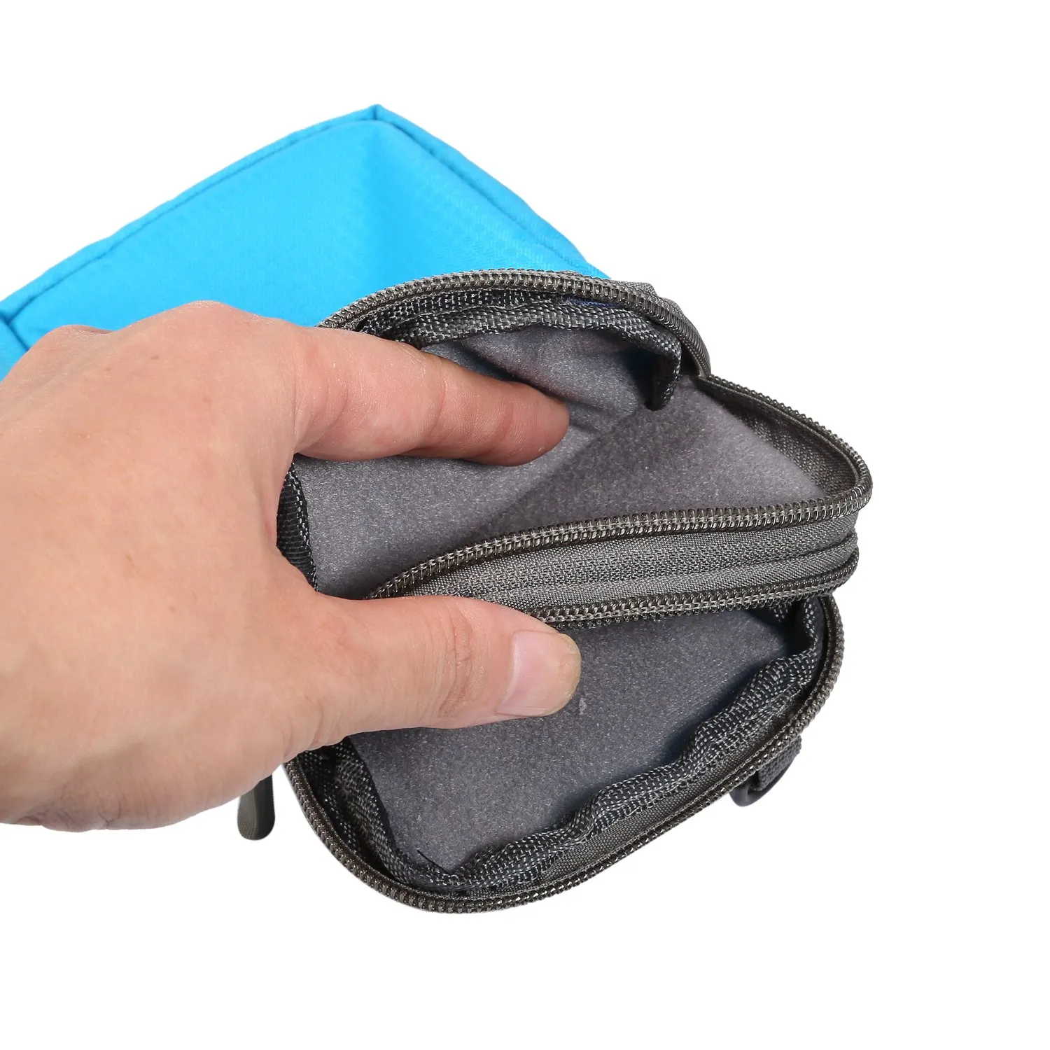 Borsa a Tracolla per Cellulare Uomo, Borsa Clip da Cintura per Telefono, Piccola Borsello Porta Cellulare Waist Belt Bag Portafoglio Campeggio Borsa da Cintura Pochette con Passante per Cintura - immagine 4