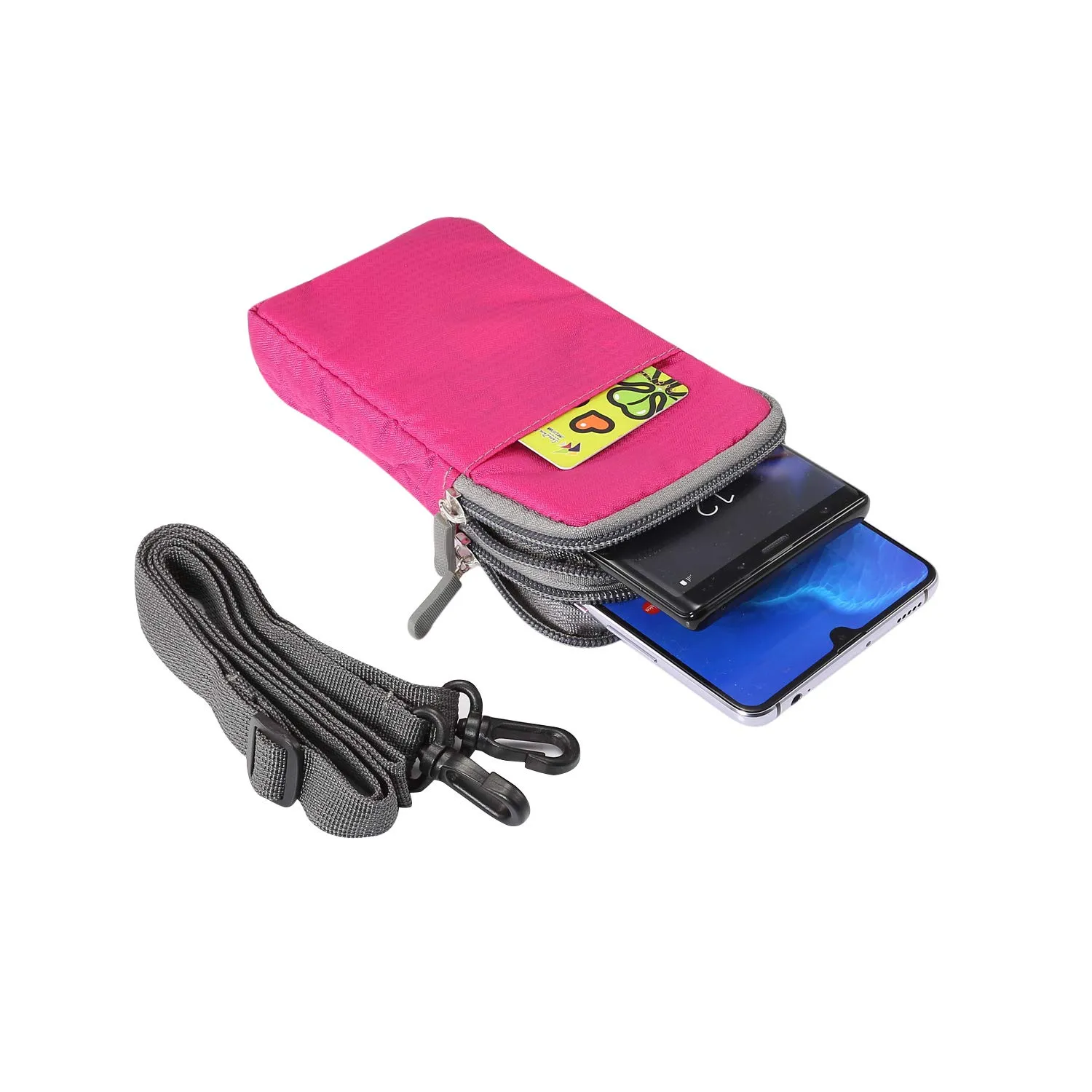 Pochette e Tracolla per Telefono Uomo, Borse Spalla per Smartphone, Uomo Borsetta Porta Telefono da Cintura Cellulare Borsa Sacchetto di Crossbody Pochette Wristlet Borsa de Cintura ‎con Portacarte - immagine 3