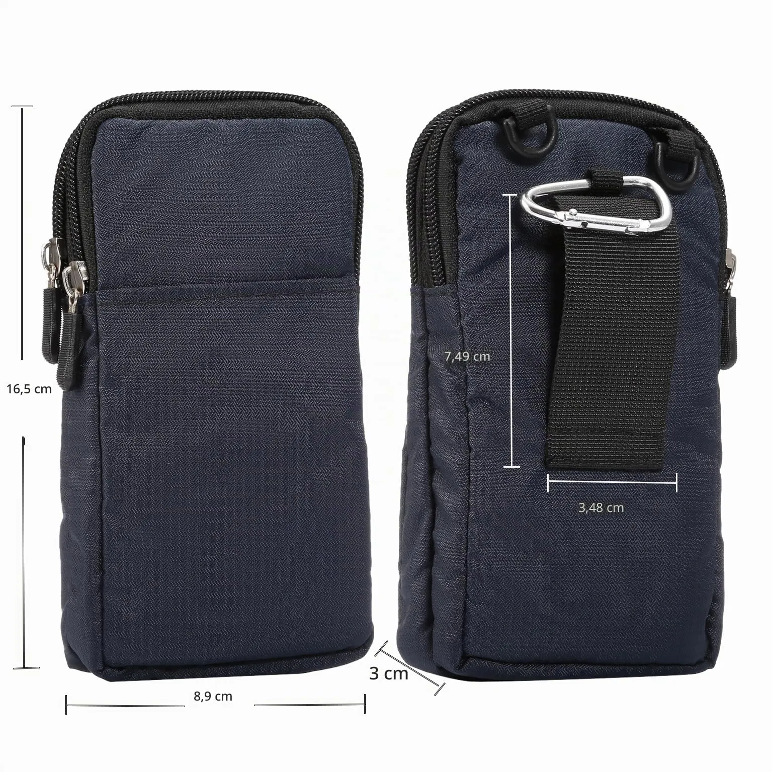 Pochette e Tracolla per Telefono Uomo, Custodia da Cintura Smartphone Verticale, Universale Borsello da Uomo Sacchetto con Clip Cintura Viaggio Pochette Borsa Tracolla con Cerniera Portamonete - immagine 2