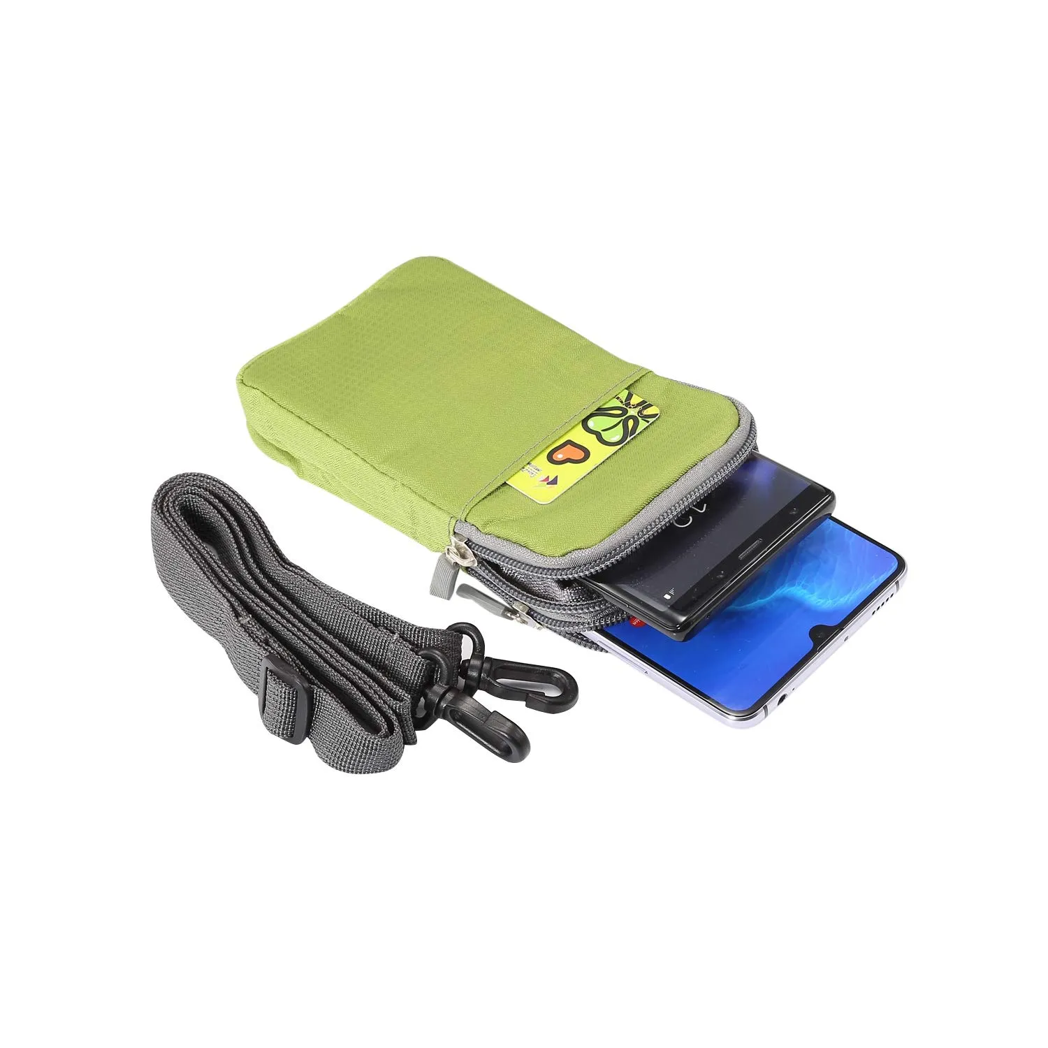 Borsetta Porta Cellulare Tracolla, Custodia Telefono Cintura Uomo, Universale Borsa Tracolla Marsupio da Cintura Portafoglio Borsello Viaggio Sacchetto Porta Cellulare uomo Borse Messenger Smartphone - immagine 3