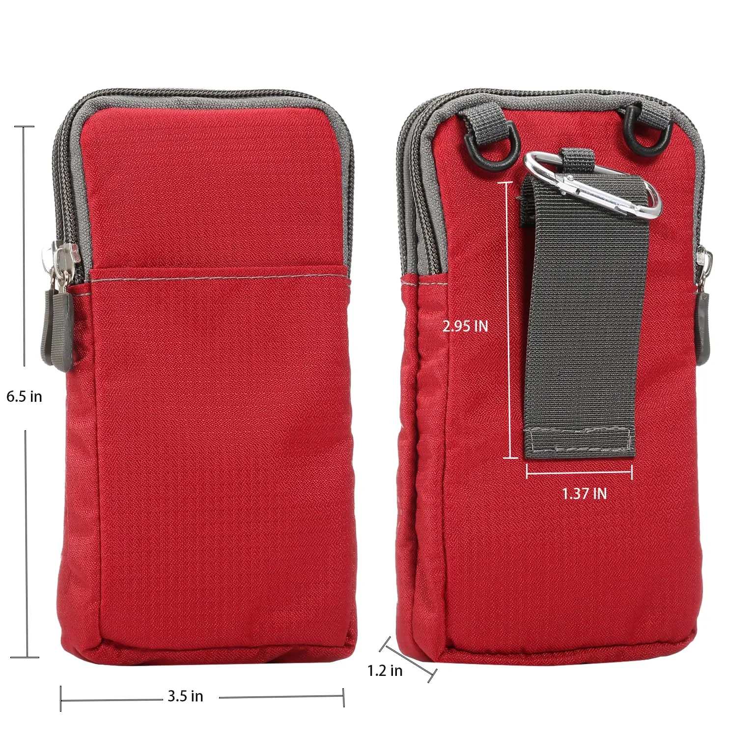 Sacchetto Tracolla per Cellulare Uomo, Borse Messenger Cellulare, 6.9" Piccole Verticali Borsello per Cellulare Clip da Cintura Borsa a Mano Marsupio con Moschettone e Passante per Cintura Portafoglio - immagine 2