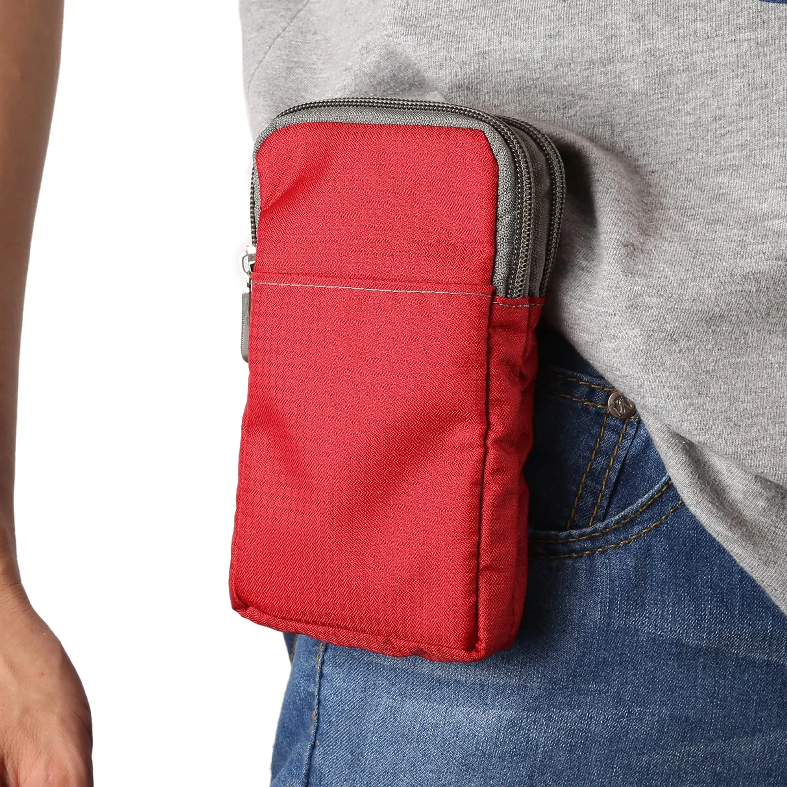 Sacchetto Tracolla per Cellulare Uomo, Borse Messenger Cellulare, 6.9" Piccole Verticali Borsello per Cellulare Clip da Cintura Borsa a Mano Marsupio con Moschettone e Passante per Cintura Portafoglio - immagine 6