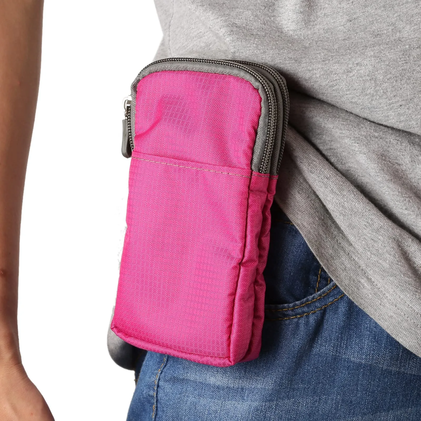 Borsa Telefono Cellulare Tracolla, Sacchetto Clip da Cintura Uomo, Verticale Borsa da Cintura per Telefono Uomo Cellulare Borsa a Mano Viaggio Uomo Smartphone Custodia Crossbody Borsello Portafoglio - immagine 1