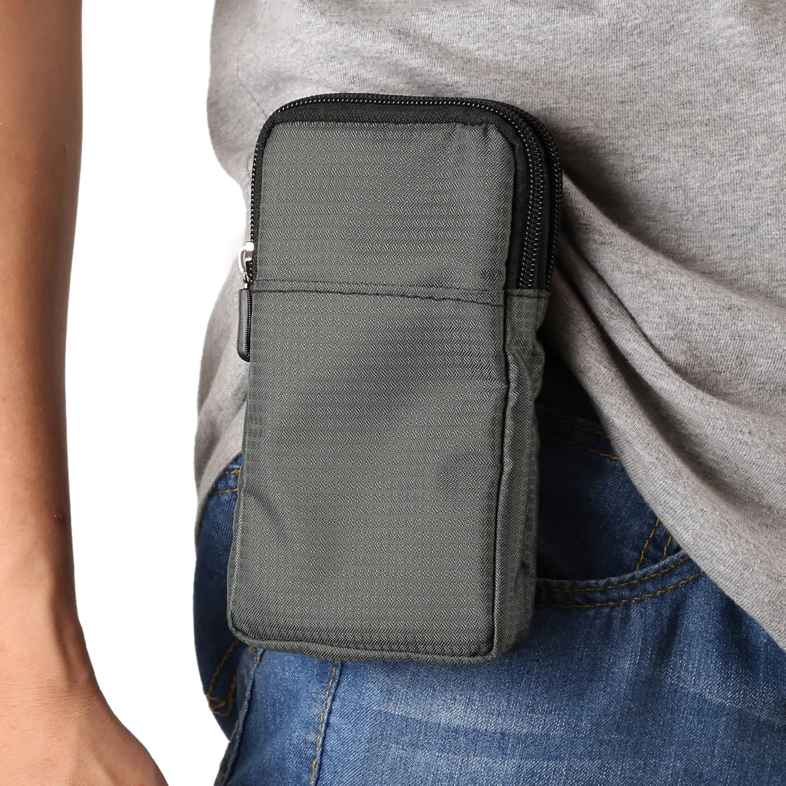 Marsupio da Cintura per Cellulare Nylon, Borsa a Tracolla Telefono Uomo, Custodia per Cellulare da Cintura Sacchetto Clip da Cintura Piccolo Borsa Sacchetto di Crossbody Cintura Borsa con Passante - immagine 6