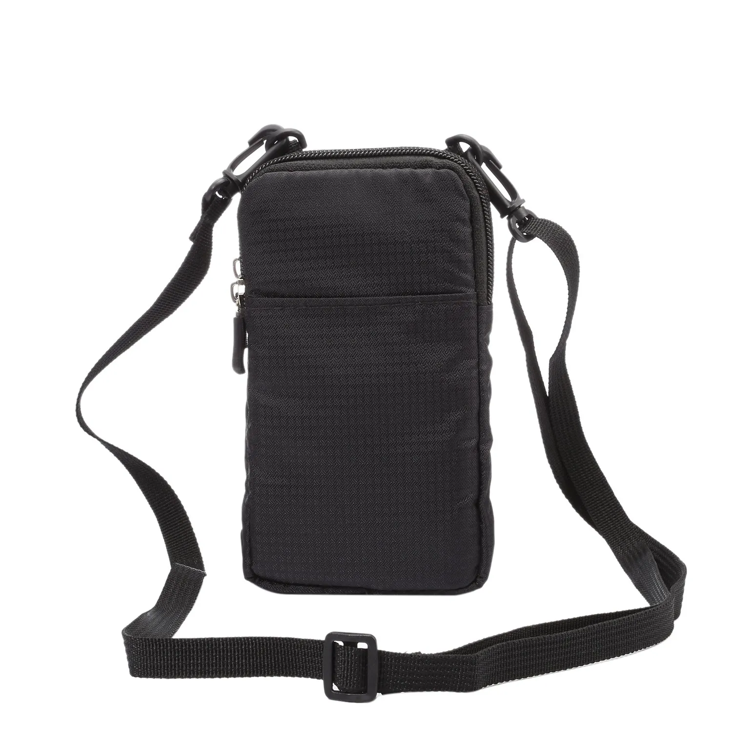 Marsupio da Cintura Uomo Porta Cellulare Piccolo, Telefono Borse a Spalla Nero, 6.9" Multifunzionale Custodia Cintura in Nylon con Moschettone Borse e Messenger Morsello da Cintura Uomo Smartphone - immagine 5