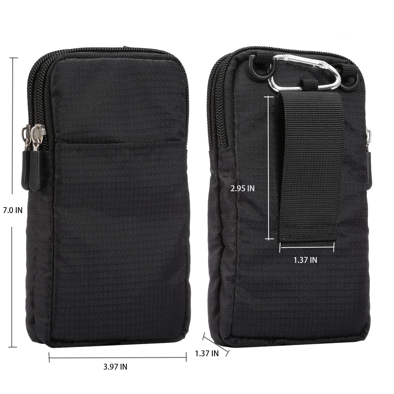 Borse a Tracolla da Uomo Smartphone Nero, Custodia per Clip da Cintura per Cellulare, Smartphone Borsa a Tracolla Marsupio da Cintura Borsello Borsa Mano Portafoglio Outdoor con Tracolla Regolabile - immagine 2