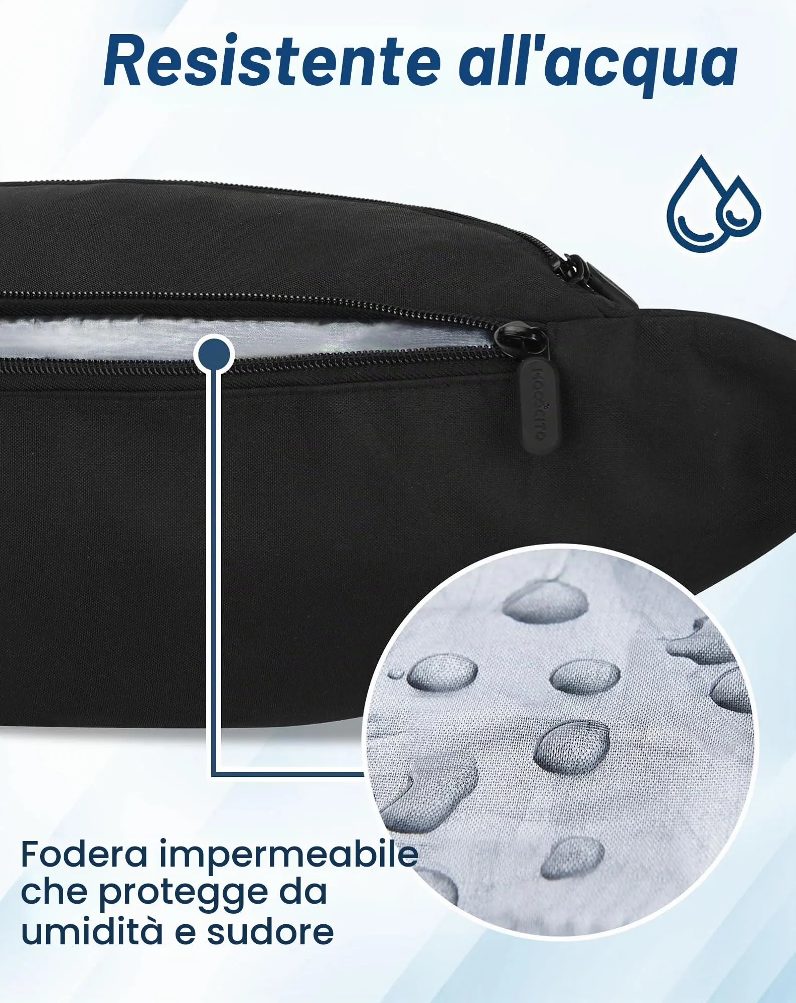 MOCOCITO Marsupio Uomo Donna Grande 4L,Marsupio da Viaggio Sportivo,Cintura Regolabile 52-152cm Waist Doggy Bag Impermeabile con Copertura Antipioggia,Jack Per Cuffie 4 Tasche Per Ciclismo Trekking - immagine 7