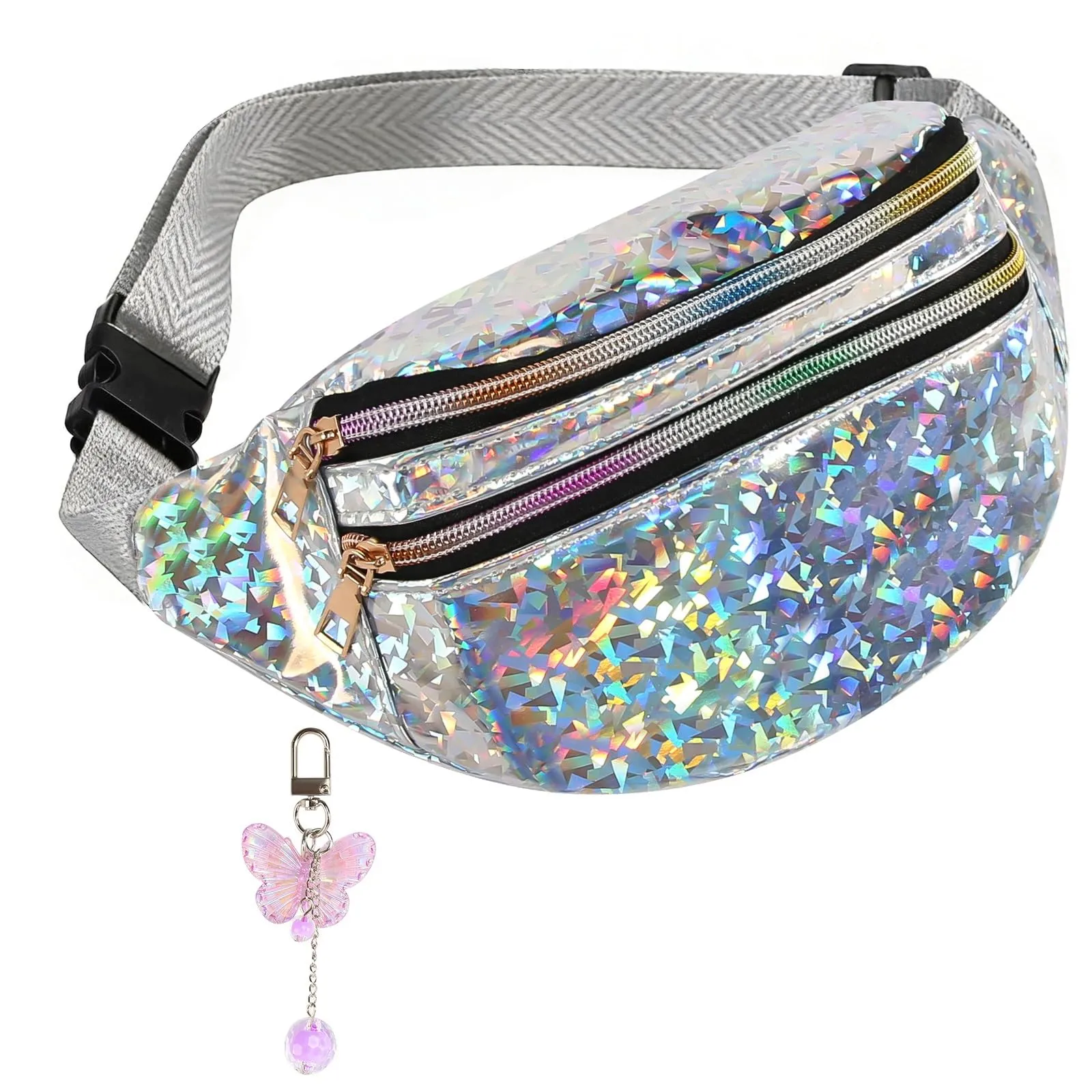 Marsupio per ragazze, donne e ragazzi con decorazione a farfalla, marsupio colorato, cintura da donna, marsupio elegante da donna, marsupio per ragazze e ragazzi, marsupio per festival, hipbag - immagine 1