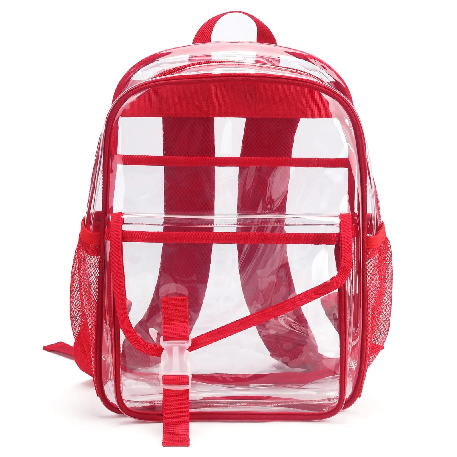 TINYAT Zaino trasparente Zaino da donna trasparente Impermeabile Super PVC Zaino Casual Zaino Moda Donna Shopping Dating Pack, T9051, Rosso/141573, 10.23*4.3*13.7 inches (26*11*35cm), Zaino daypack - immagine 9