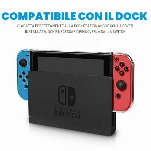 HOUSON Case Cover protettiva per Nintendo Switch, trasparente, antiurto e anti-graffio, adatta per Nintendo Switch - immagine 2