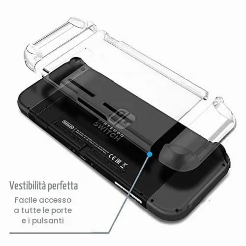 HOUSON Case Cover protettiva per Nintendo Switch, trasparente, antiurto e anti-graffio, adatta per Nintendo Switch - immagine 4
