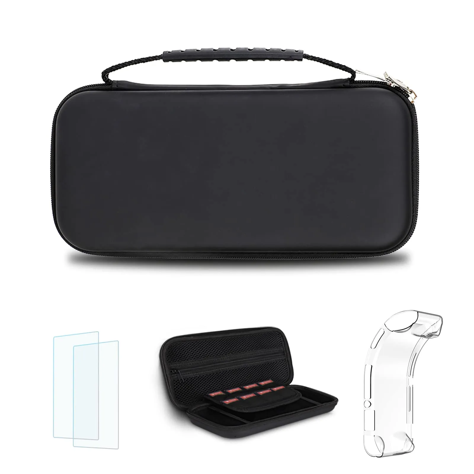 Simpeak Custodia Compatibile per Switch Lite 2019 4 in 1, Case Rigido da Viaggio Cover Protettiva Trasparente, 2x Pellicola Protettiva HD Compatibile con Switch Lite - immagine 1