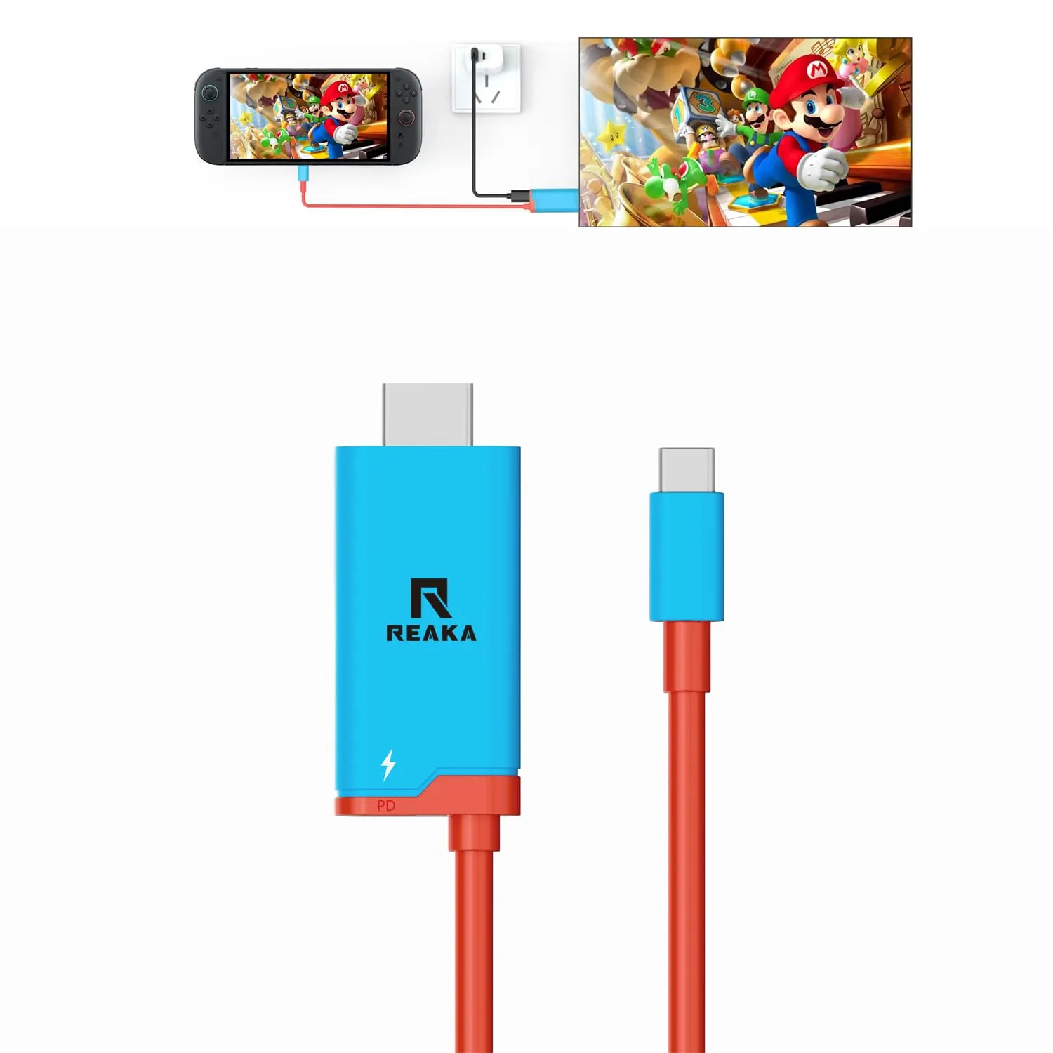 RREAKA Switch Dock per Nintendo Switch OLED, adattatore TV Switch 2 in 1 con cavo HDMI 4K, ricarica di tipo C da 100 W, docking station portatile da viaggio, per Samsung Dex S24, MacBook - immagine 1