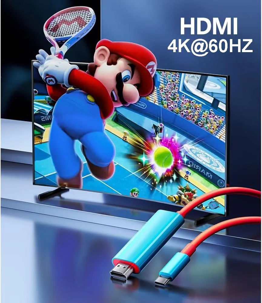 RREAKA Switch Dock per Nintendo Switch OLED, adattatore TV Switch 2 in 1 con cavo HDMI 4K, ricarica di tipo C da 100 W, docking station portatile da viaggio, per Samsung Dex S24, MacBook - immagine 2