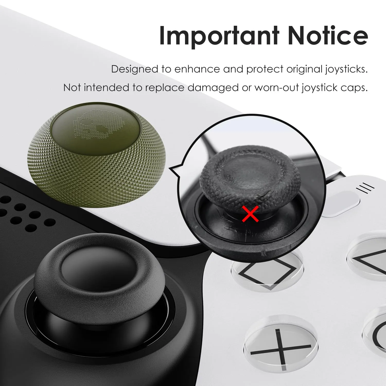 Skull & Co. Convex Thumb Grip Caps Joystick Cap Analog Stick Cap Thumbstick Grip Cover for Nintendo Switch Pro Controller & PS5 / PS4 / Slim/Pro Controller - Black, 2 Pairs (4pcs) - immagine 9