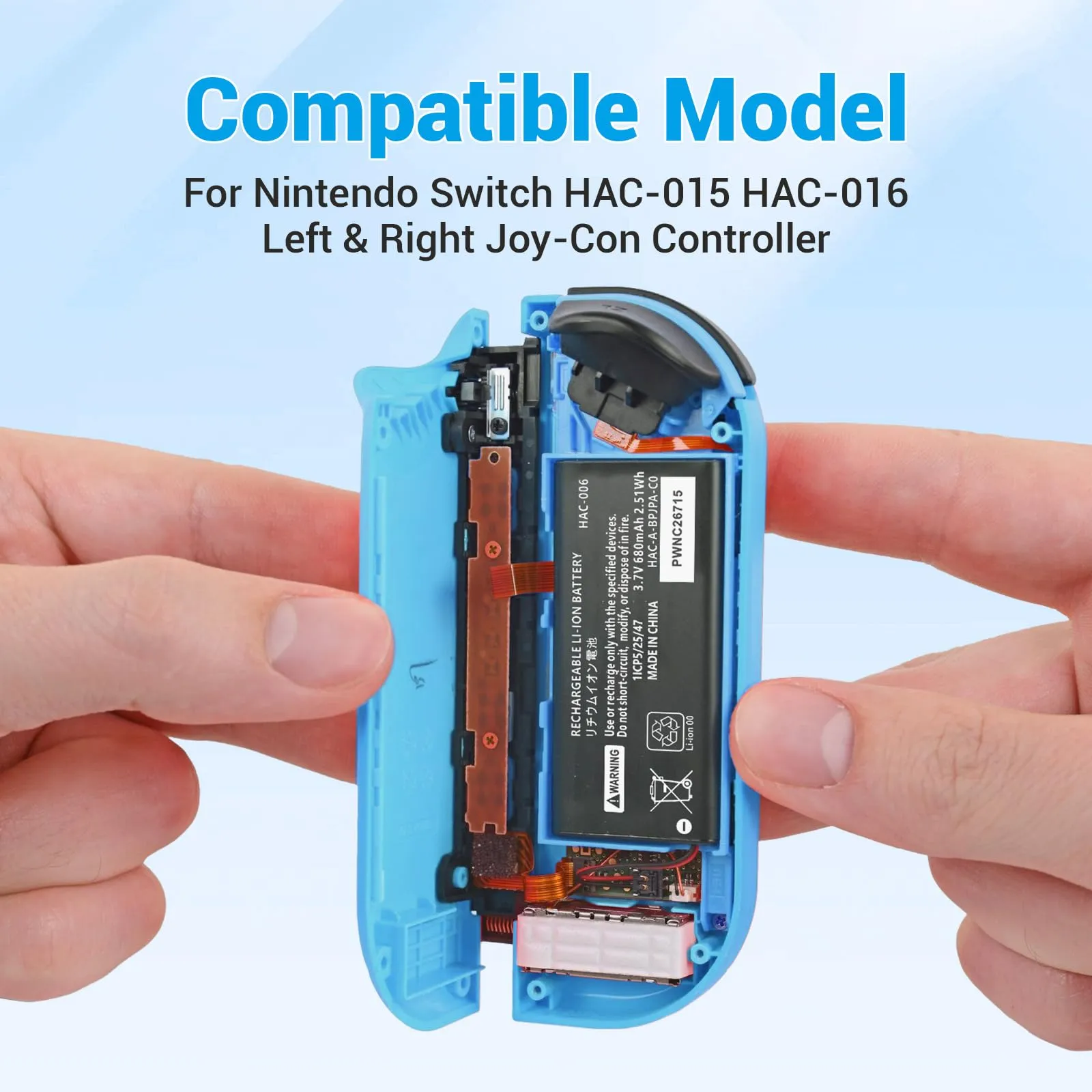 680 mAh, 2 batterie HAC-006 per Switch Joy-Con L/R sinistra e destra HAC-015 - immagine 8