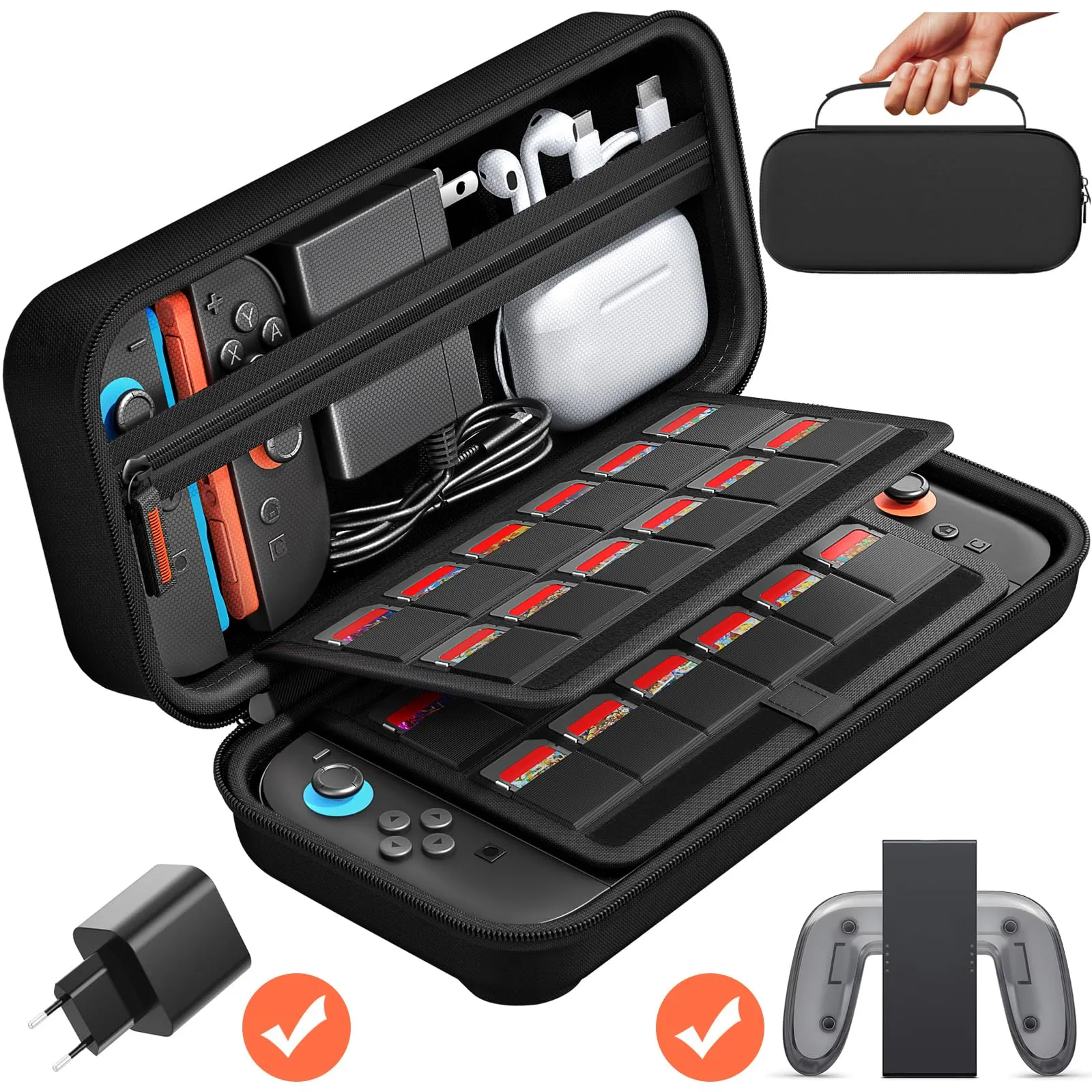 daydayup Custodia Compatibile con Nintendo Switch 2, Borsa rigida per Nintendo Switch 2, Custodia Protettiva con Borsa per 20 Giochi, Accessori per Console - immagine 1