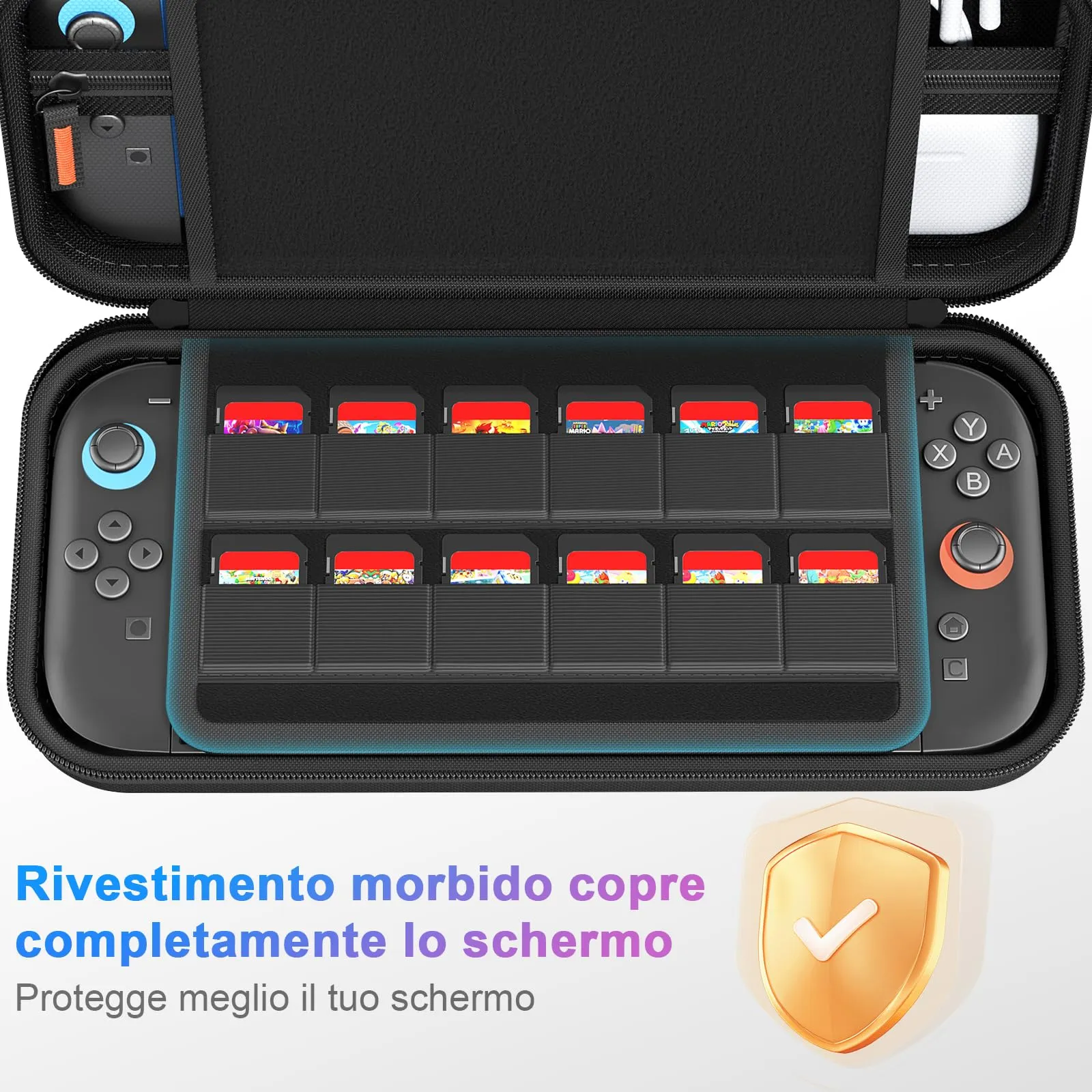 daydayup Custodia Compatibile con Nintendo Switch 2, Borsa rigida per Nintendo Switch 2, Custodia Protettiva con Borsa per 20 Giochi, Accessori per Console - immagine 6