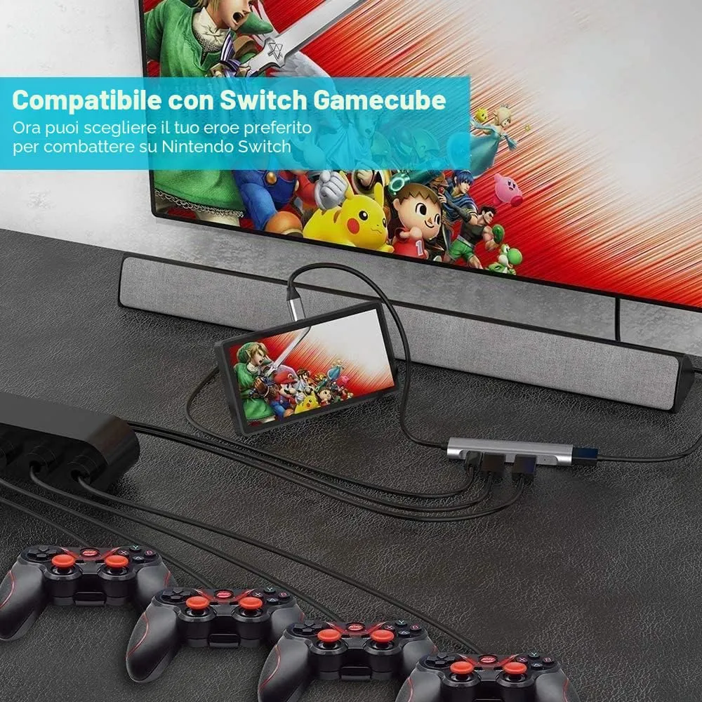 RREAKA Switch Dock per Nintendo OLED, 4 in 1 Adattatore TV con HDMI 4K, Porta USB 3.0, Carica USB-C 100W, Stazione di Carica Portatile per Viaggio, compatibile Samsung Dex S24, MacBook - immagine 5