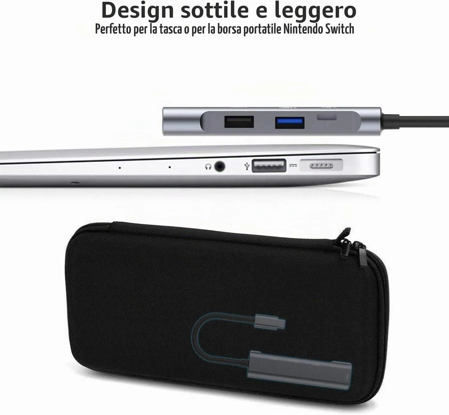 RREAKA Switch Dock per Nintendo OLED, 4 in 1 Adattatore TV con HDMI 4K, Porta USB 3.0, Carica USB-C 100W, Stazione di Carica Portatile per Viaggio, compatibile Samsung Dex S24, MacBook - immagine 7