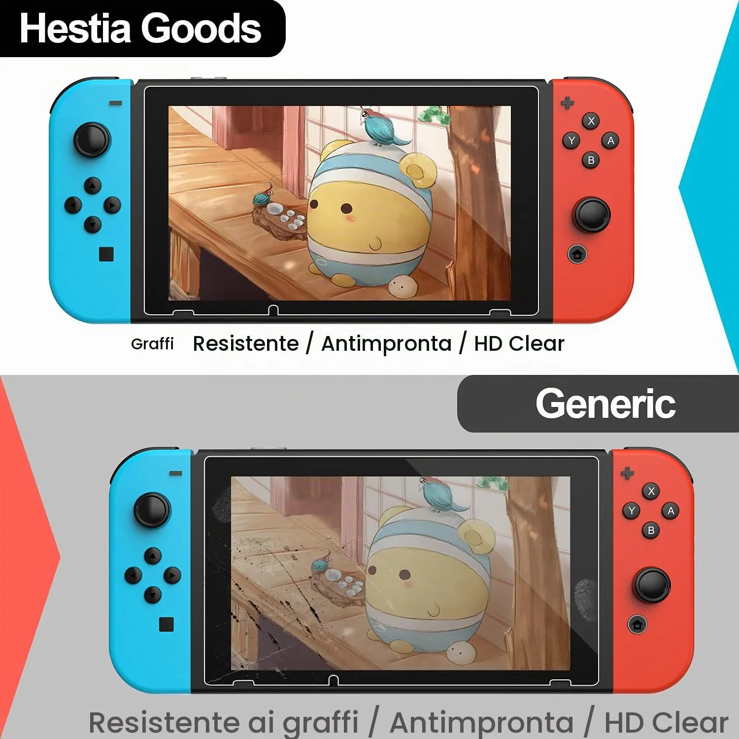 daydayup Vetro temperato per Nintendo Switch [3 Pezzi] Pellicola salvaschermo - Bubble Free, HD, Anti-Crack, durezza 9H, Resistente ai Graffi, Facile da installare per Switch - immagine 5