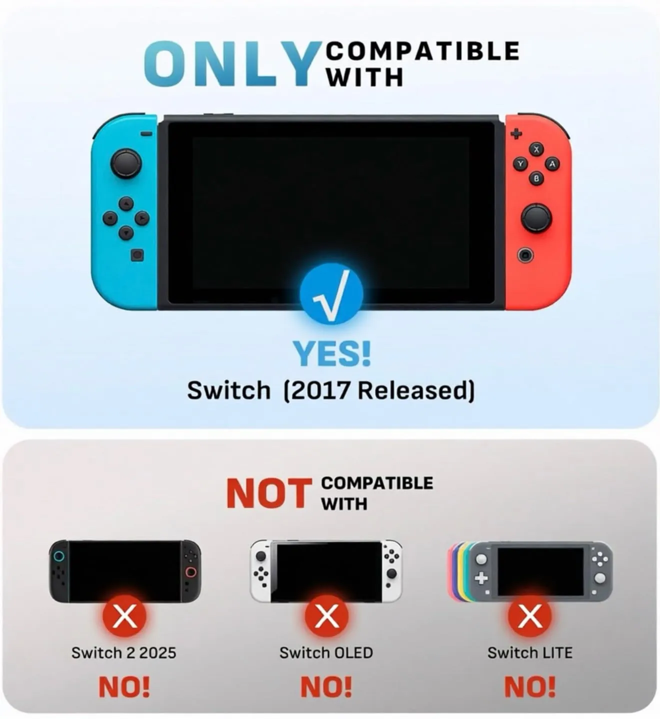 mumba Custodia per Nintendo Switch, robusta custodia protettiva ibrida in TPU con manico [serie Blade] compatibile con console Nintendo Switch e controller Joy-Con (nero), Nero - immagine 2