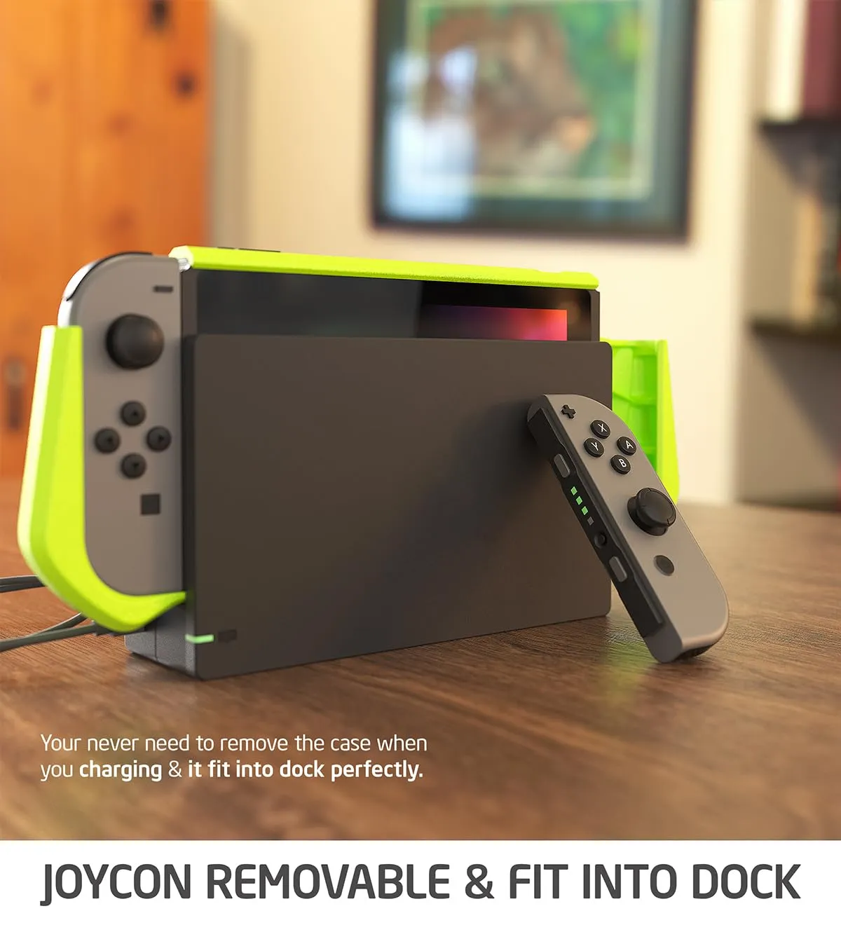 Mumba Custodia per Nintendo Switch, robusta custodia protettiva ibrida in TPU, per Nintendo Switch, colore: verde - immagine 3